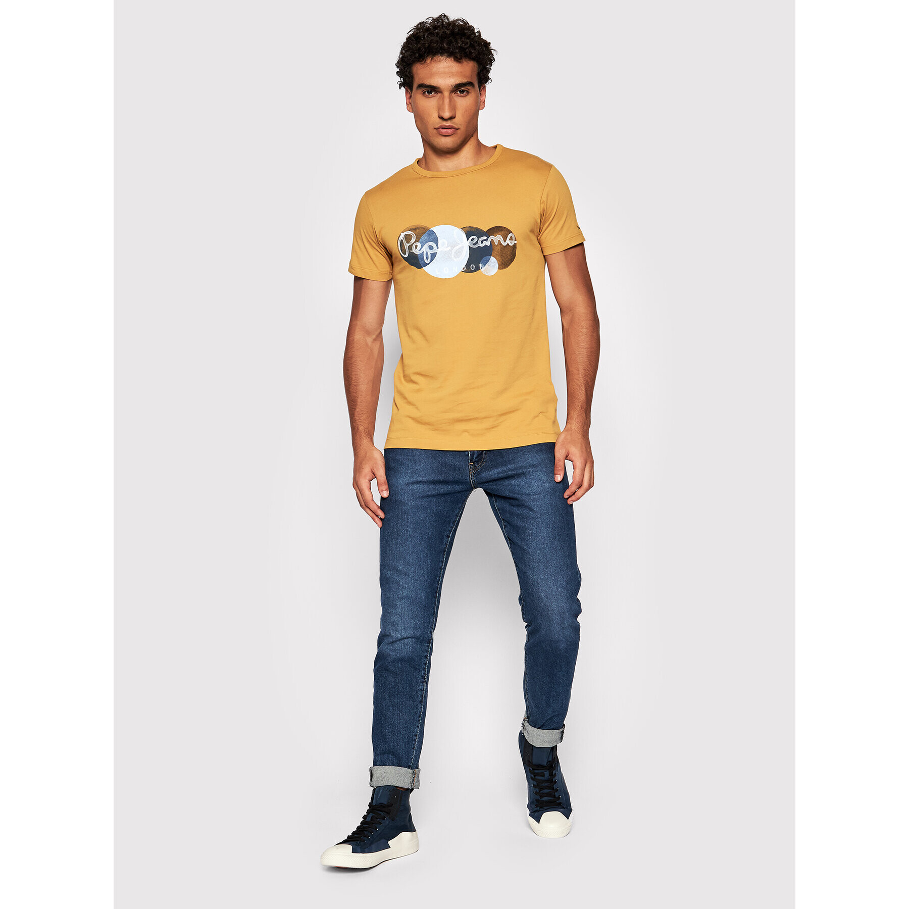 Pepe Jeans Тишърт Sacha PM507860 Жълт Regular Fit - Pepit.bg