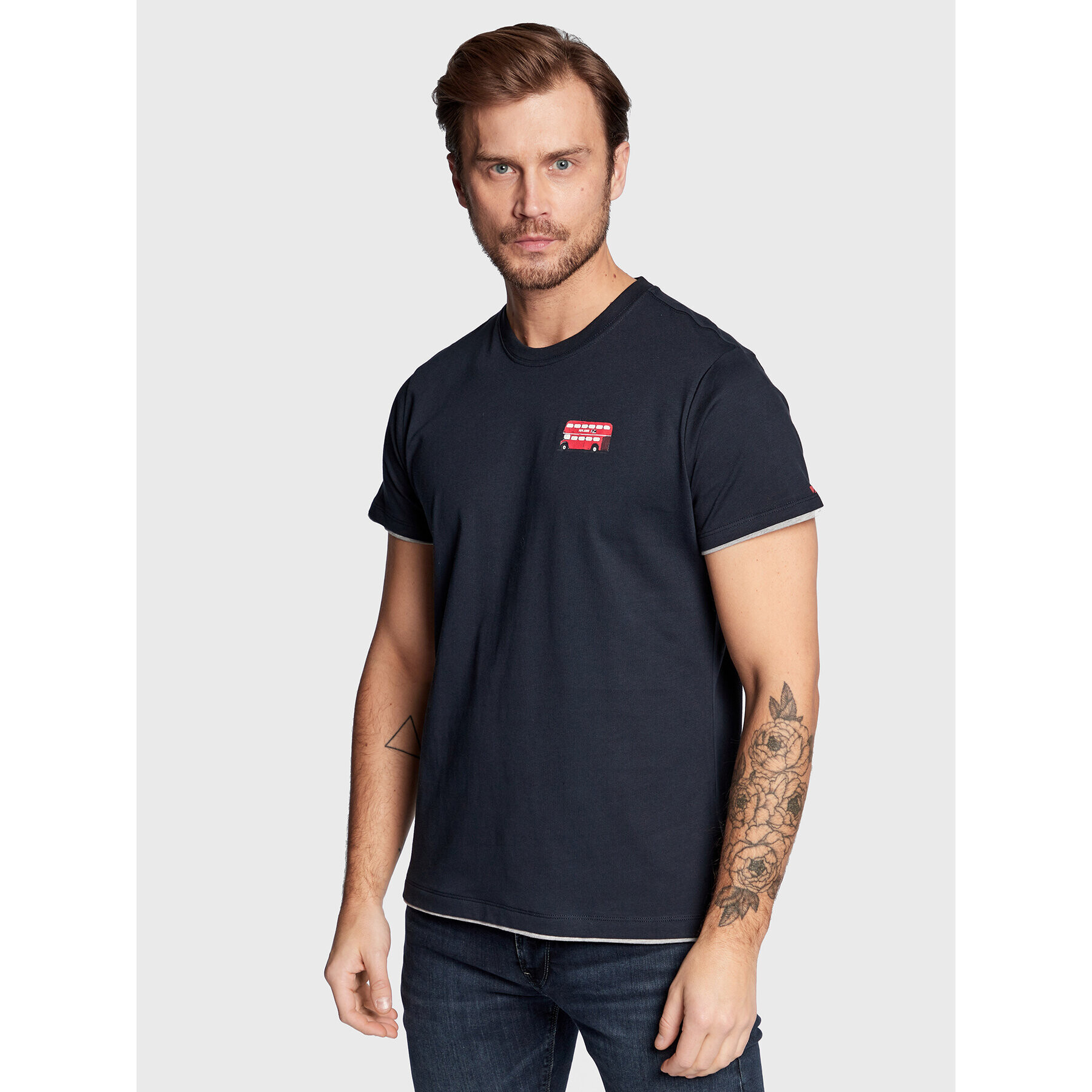 Pepe Jeans Тишърт Sutton PM508504 Тъмносин Regular Fit - Pepit.bg