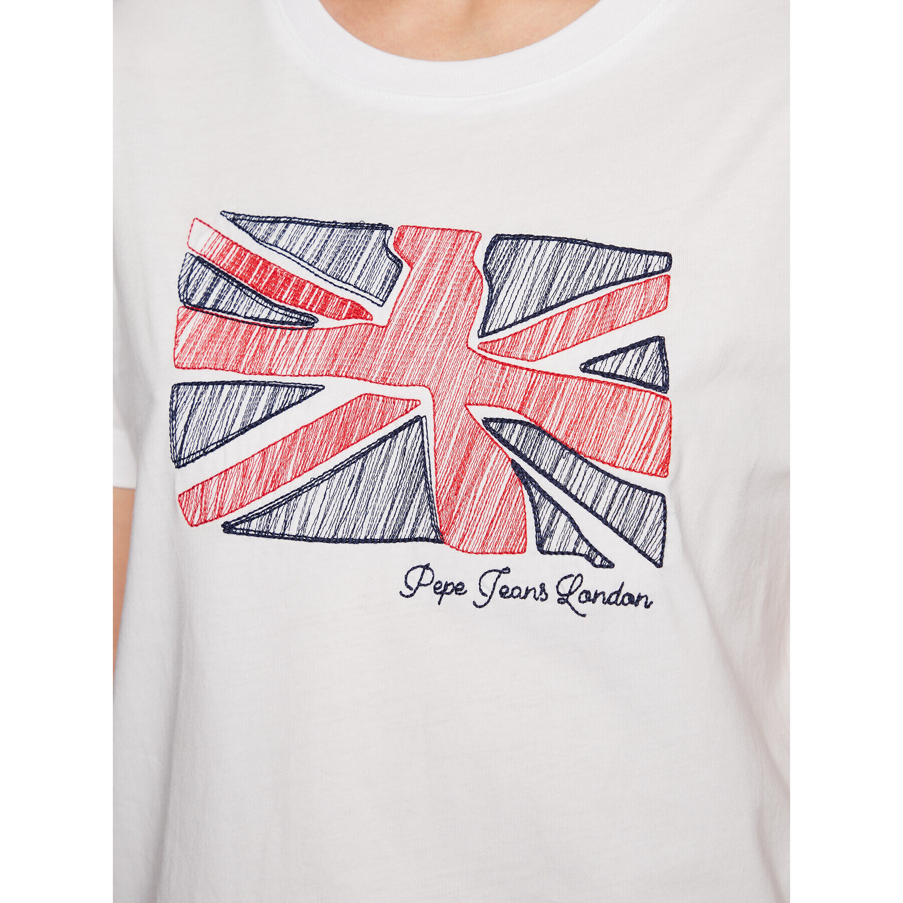 Pepe Jeans Тишърт Tara PL505343 Бял Regular Fit - Pepit.bg