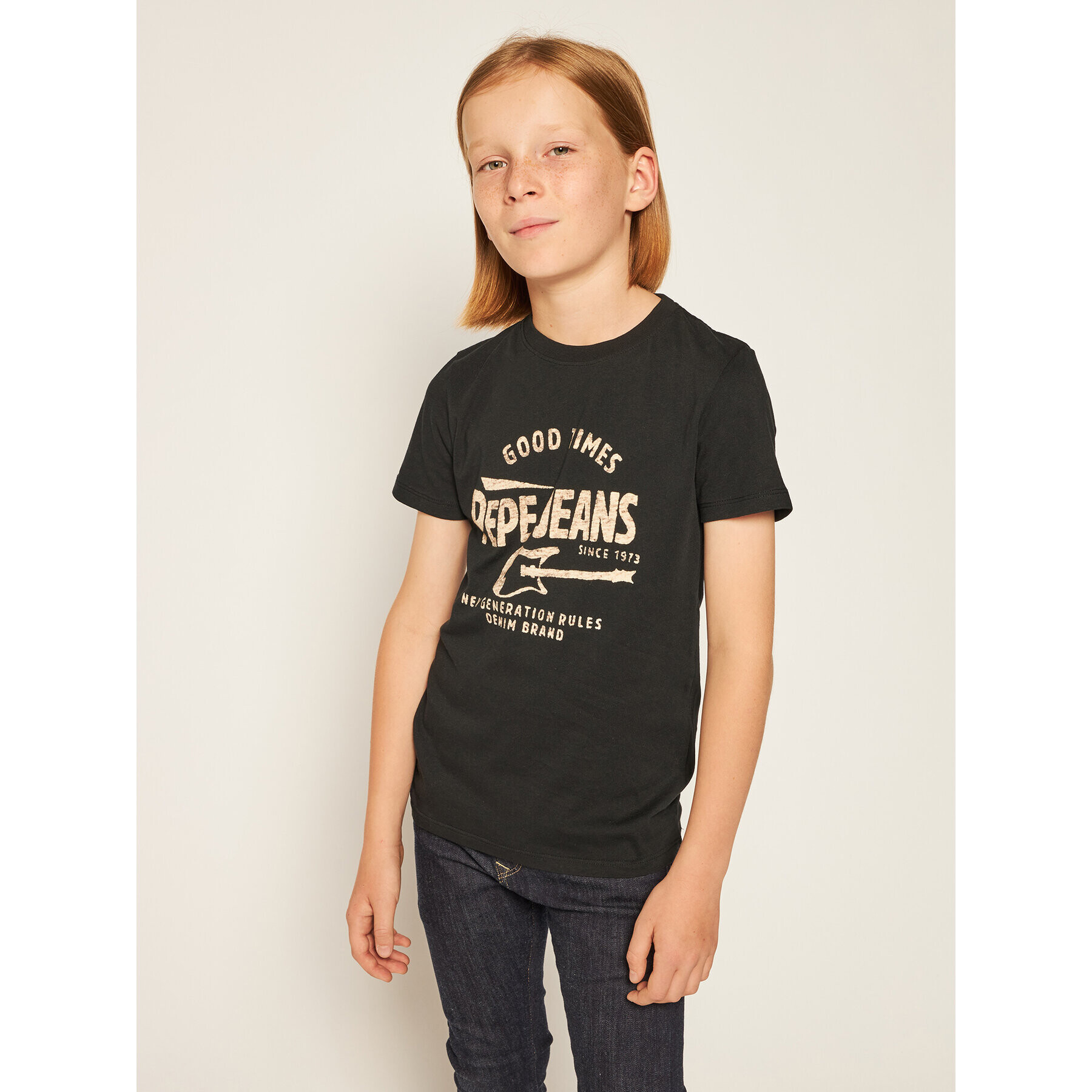 Pepe Jeans Тишърт Terry PB502692 Черен Regular Fit - Pepit.bg