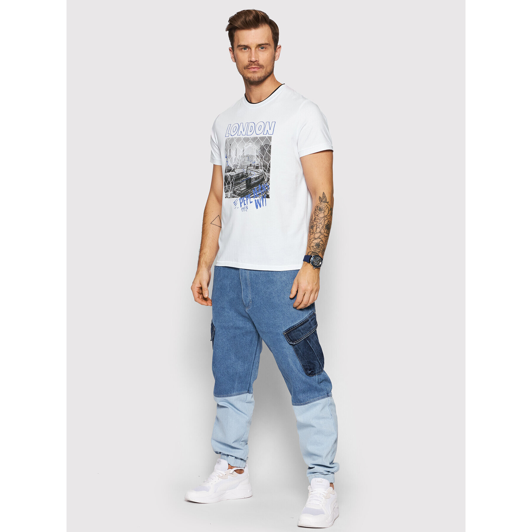 Pepe Jeans Тишърт Toby PM508030 Бял Regular Fit - Pepit.bg