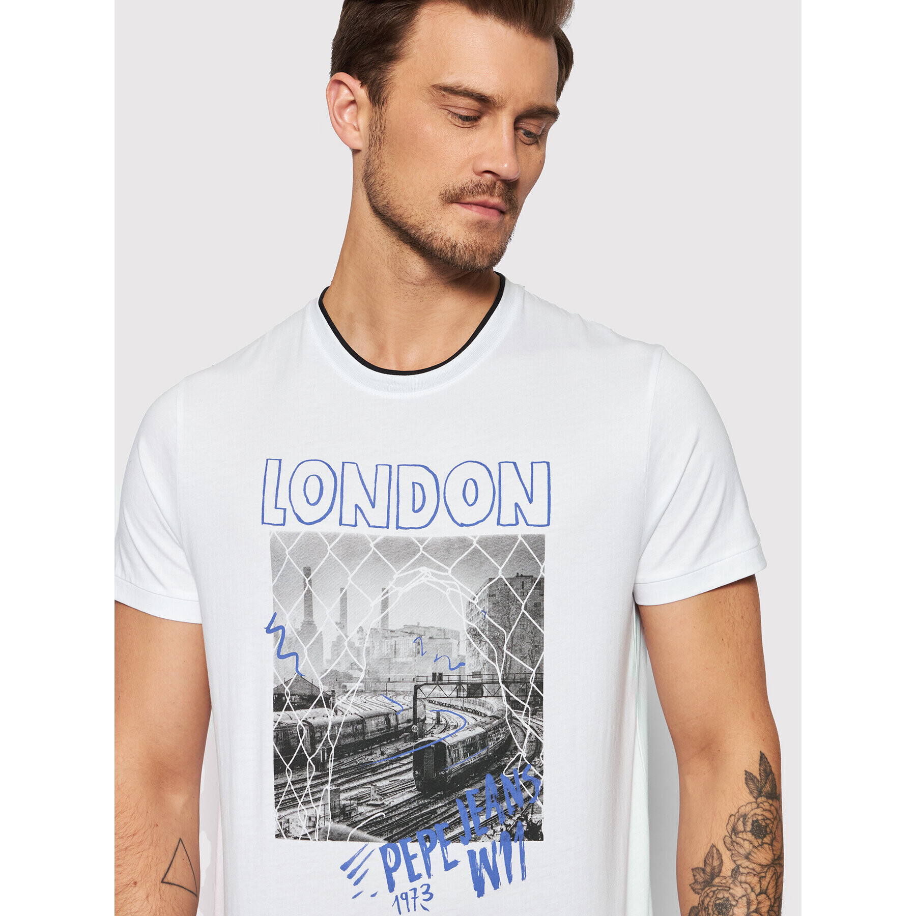 Pepe Jeans Тишърт Toby PM508030 Бял Regular Fit - Pepit.bg