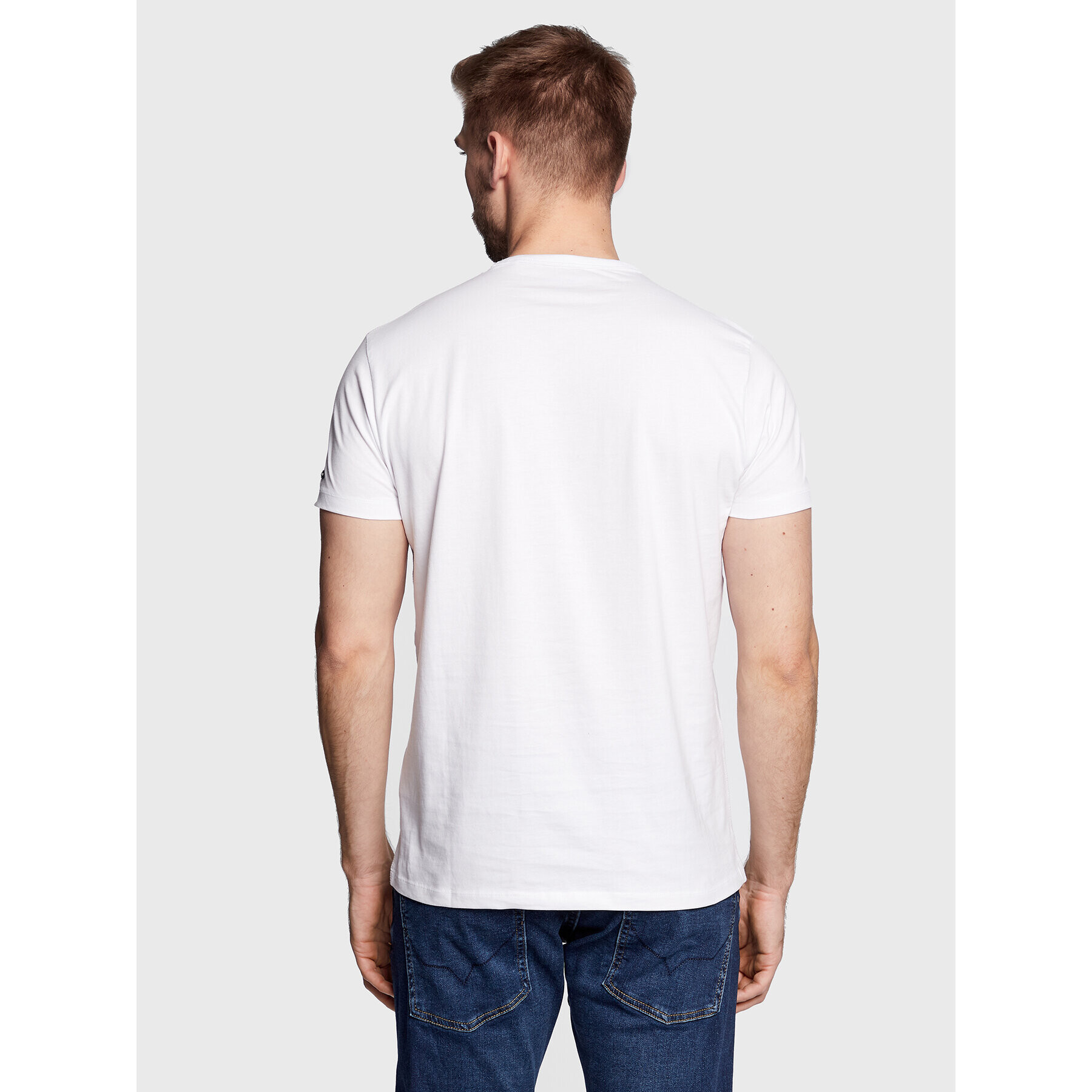 Pepe Jeans Тишърт Trevor PM508534 Бял Slim Fit - Pepit.bg