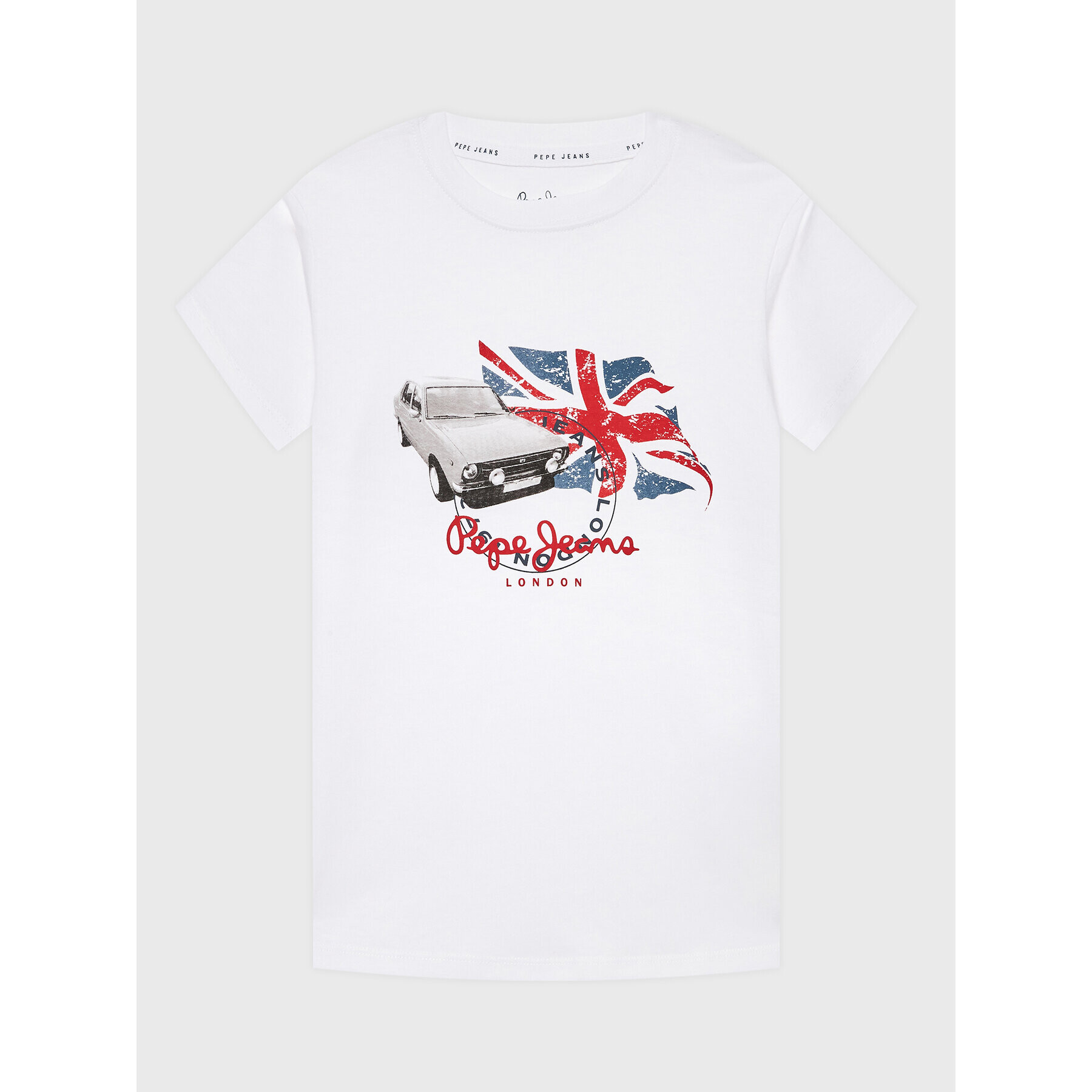 Pepe Jeans Тишърт Troy Tee PB503534 Бял Regular Fit - Pepit.bg