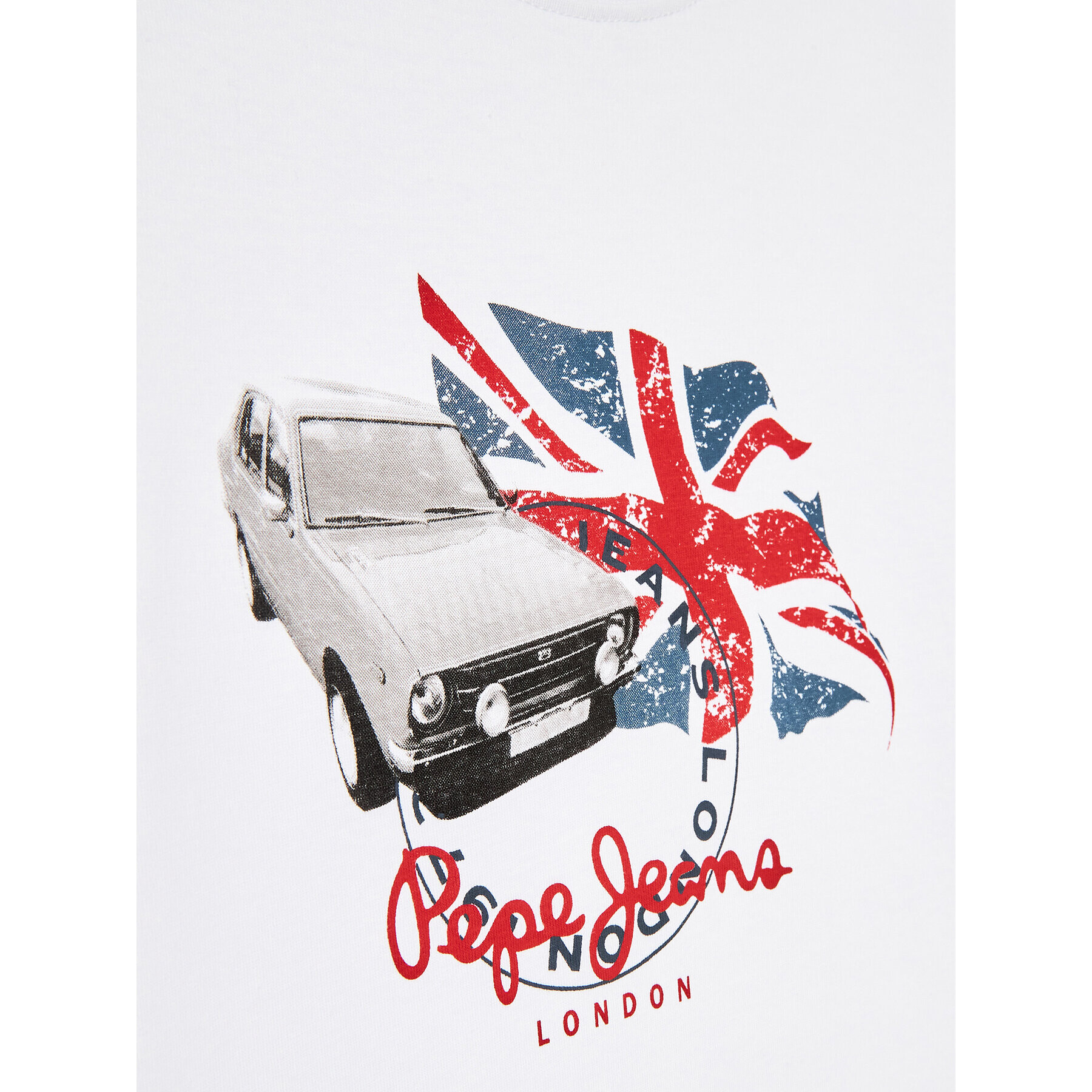 Pepe Jeans Тишърт Troy Tee PB503534 Бял Regular Fit - Pepit.bg