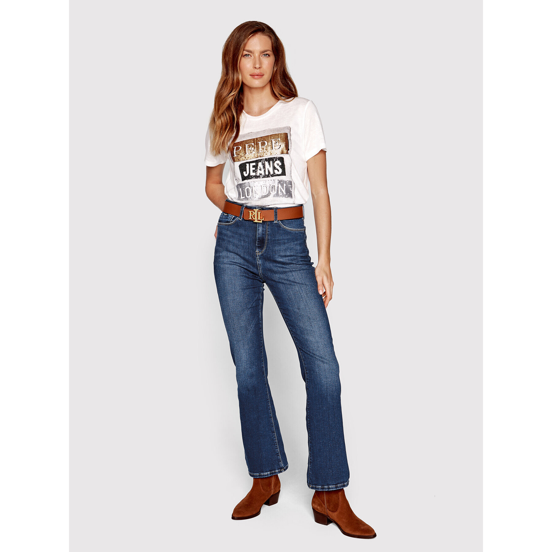 Pepe Jeans Тишърт Tyler PL505351 Бял Regular Fit - Pepit.bg