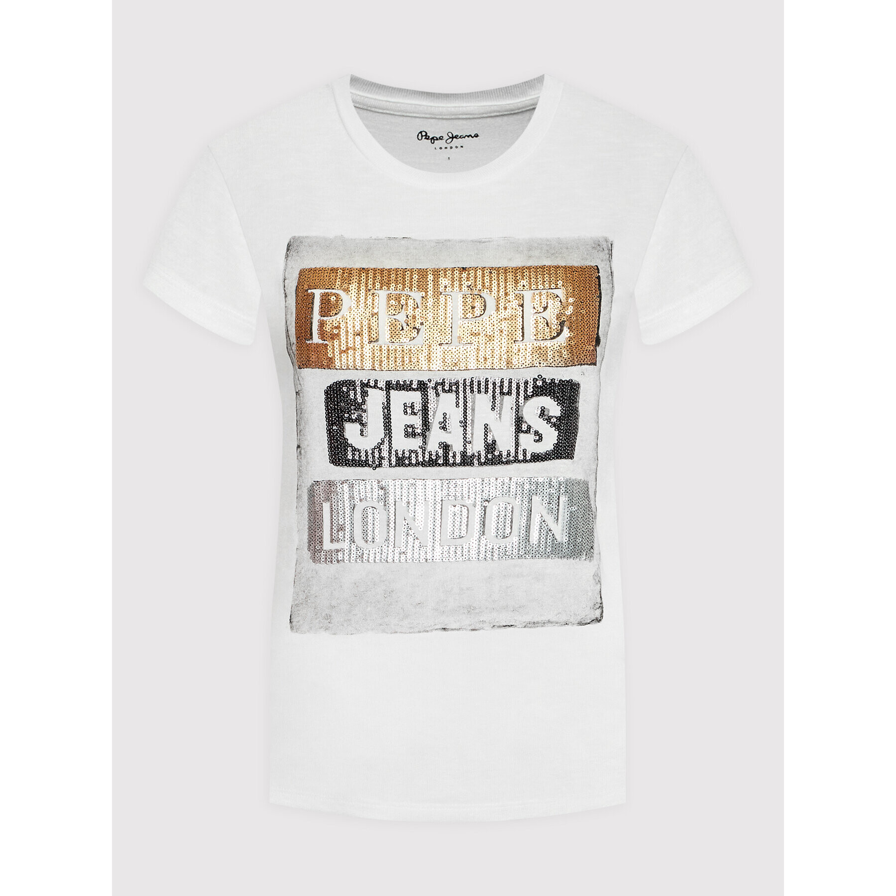 Pepe Jeans Тишърт Tyler PL505351 Бял Regular Fit - Pepit.bg