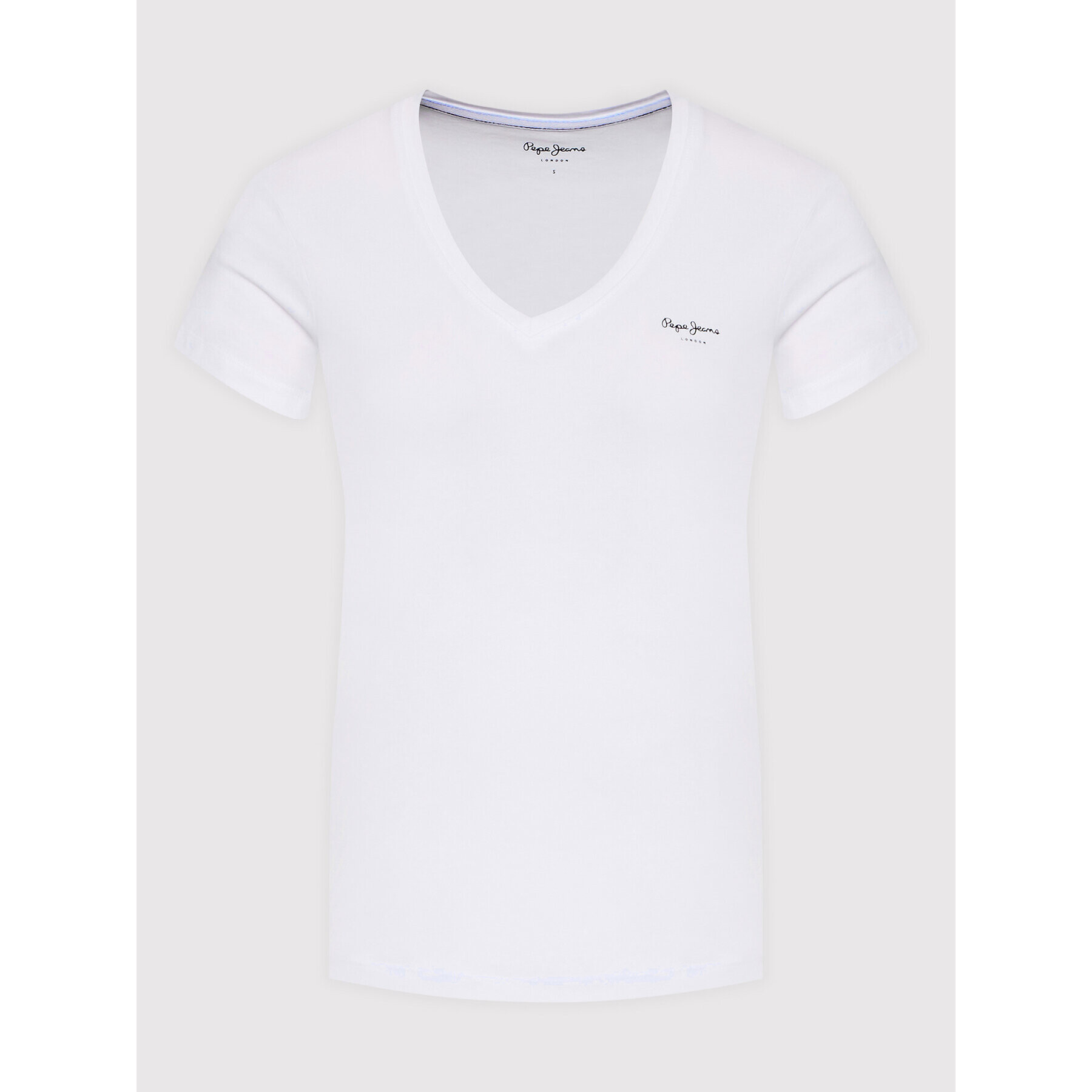 Pepe Jeans Тишърт Violette PL505067 Бял Slim Fit - Pepit.bg