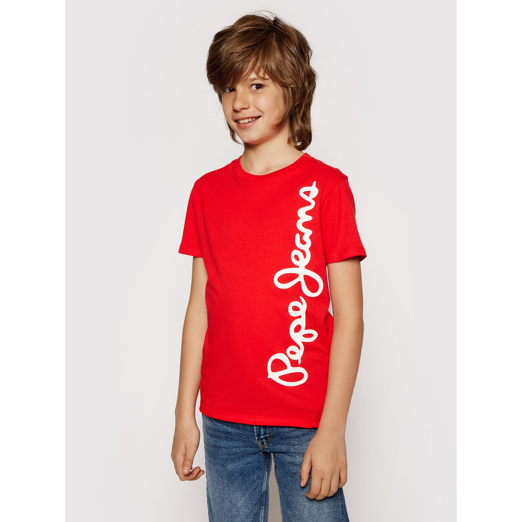 Pepe Jeans Тишърт Waldo PB501279 Червен Regular Fit - Pepit.bg