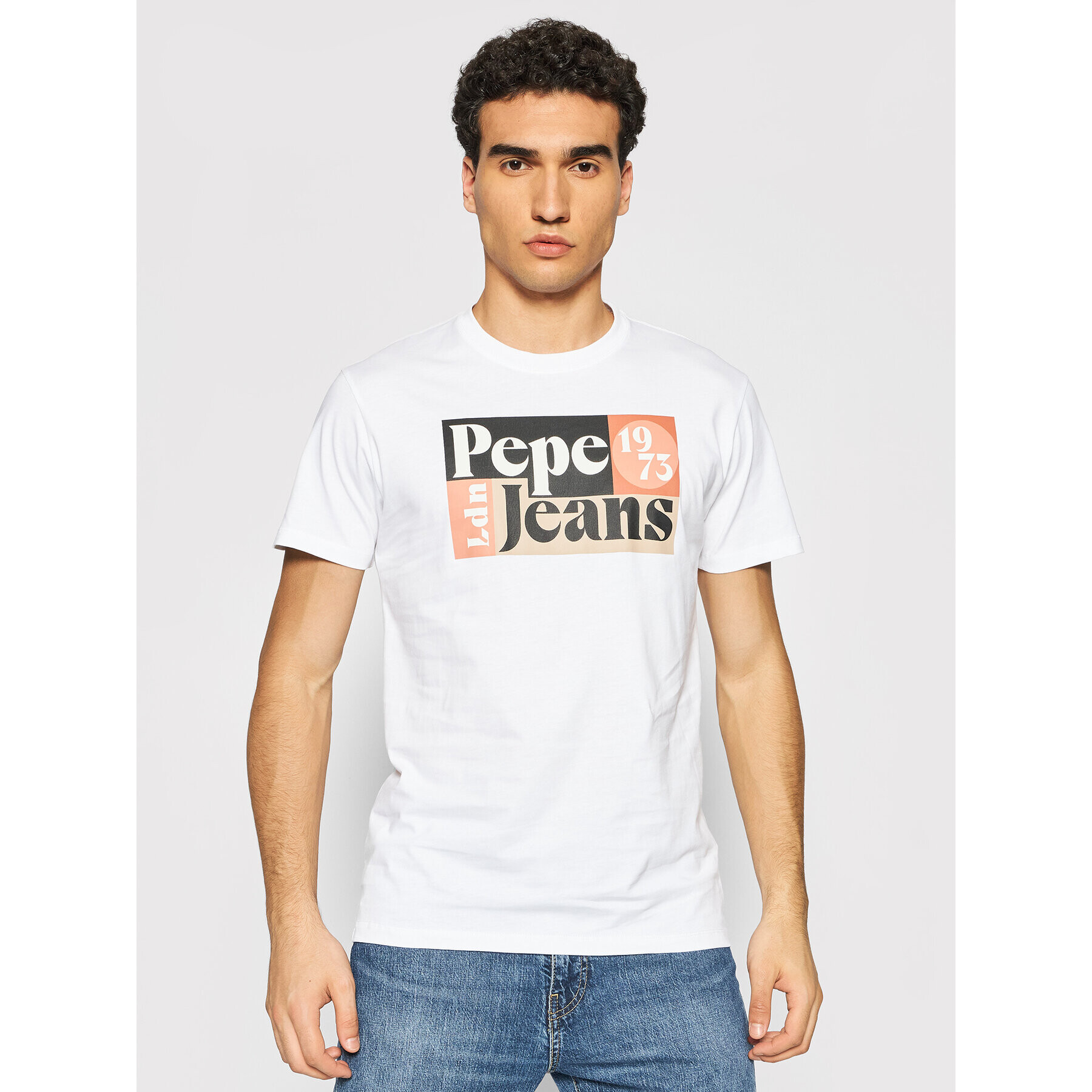 Pepe Jeans Тишърт Wells PM507875 Бял Regular Fit - Pepit.bg