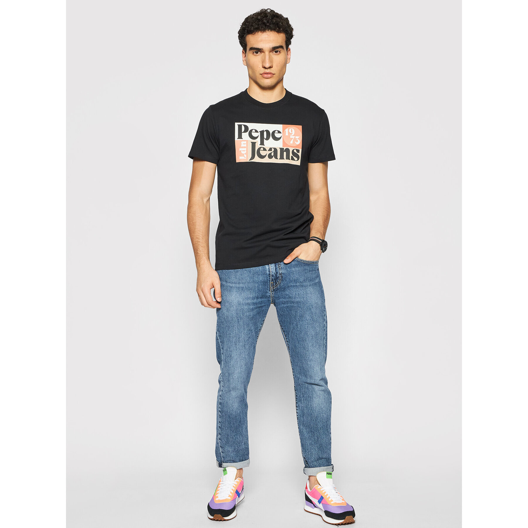 Pepe Jeans Тишърт Wells PM507875 Черен Regular Fit - Pepit.bg