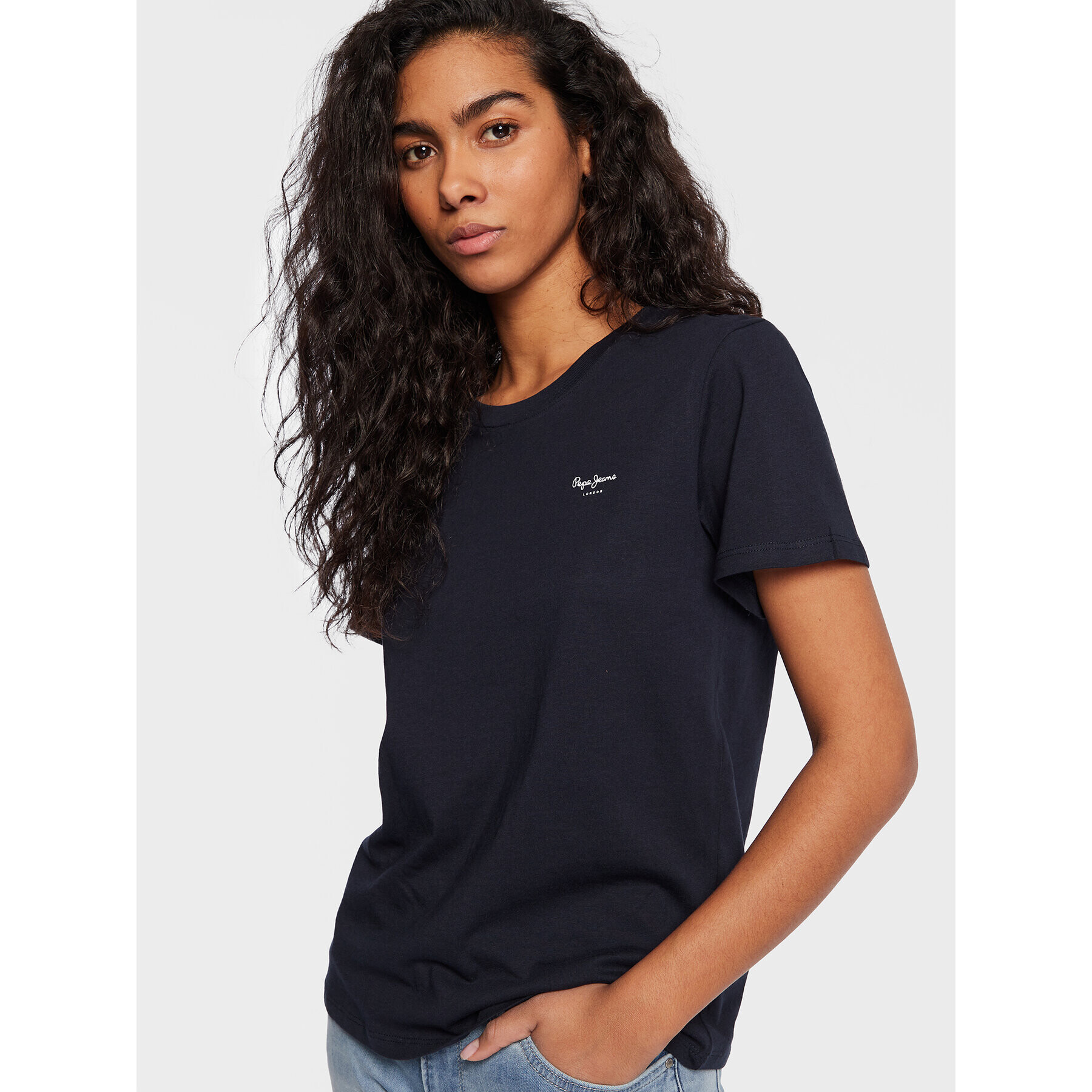 Pepe Jeans Тишърт Wendy Chest PL505481 Тъмносин Regular Fit - Pepit.bg
