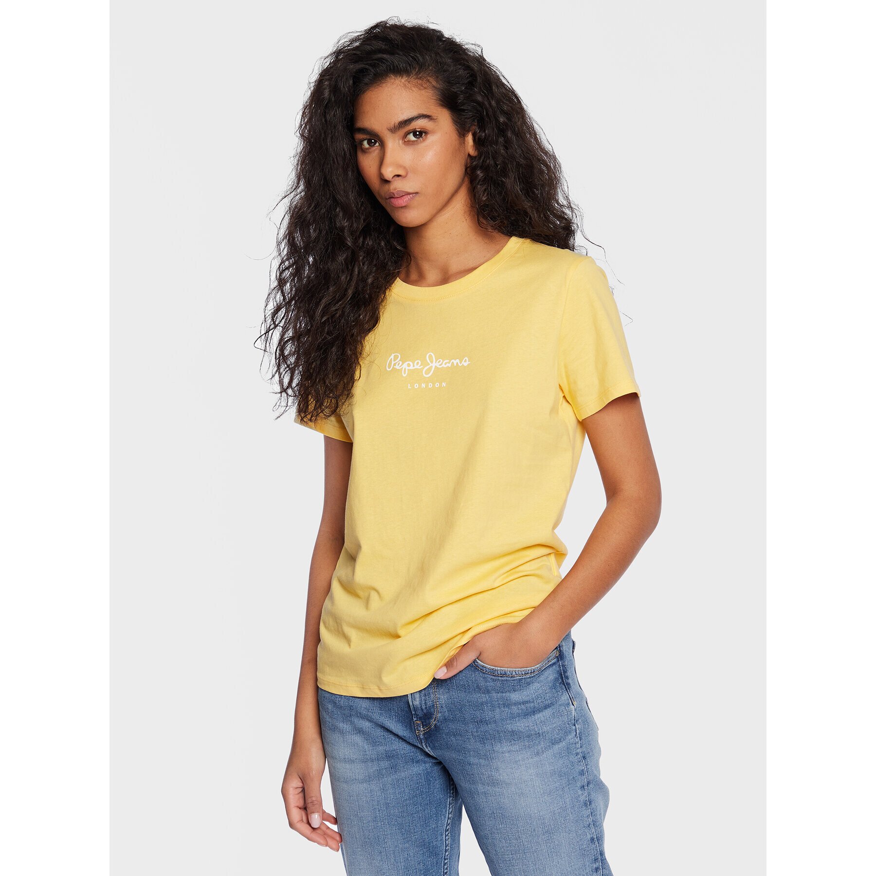 Pepe Jeans Тишърт Wendy PL505480 Жълт Regular Fit - Pepit.bg