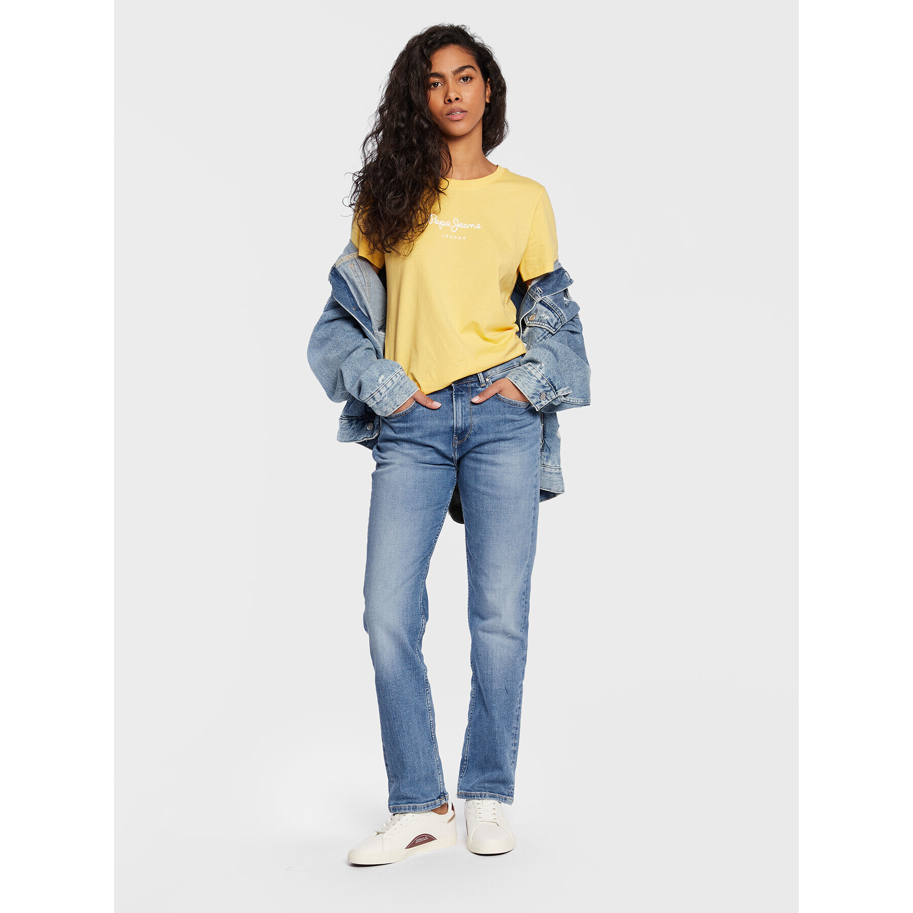 Pepe Jeans Тишърт Wendy PL505480 Жълт Regular Fit - Pepit.bg