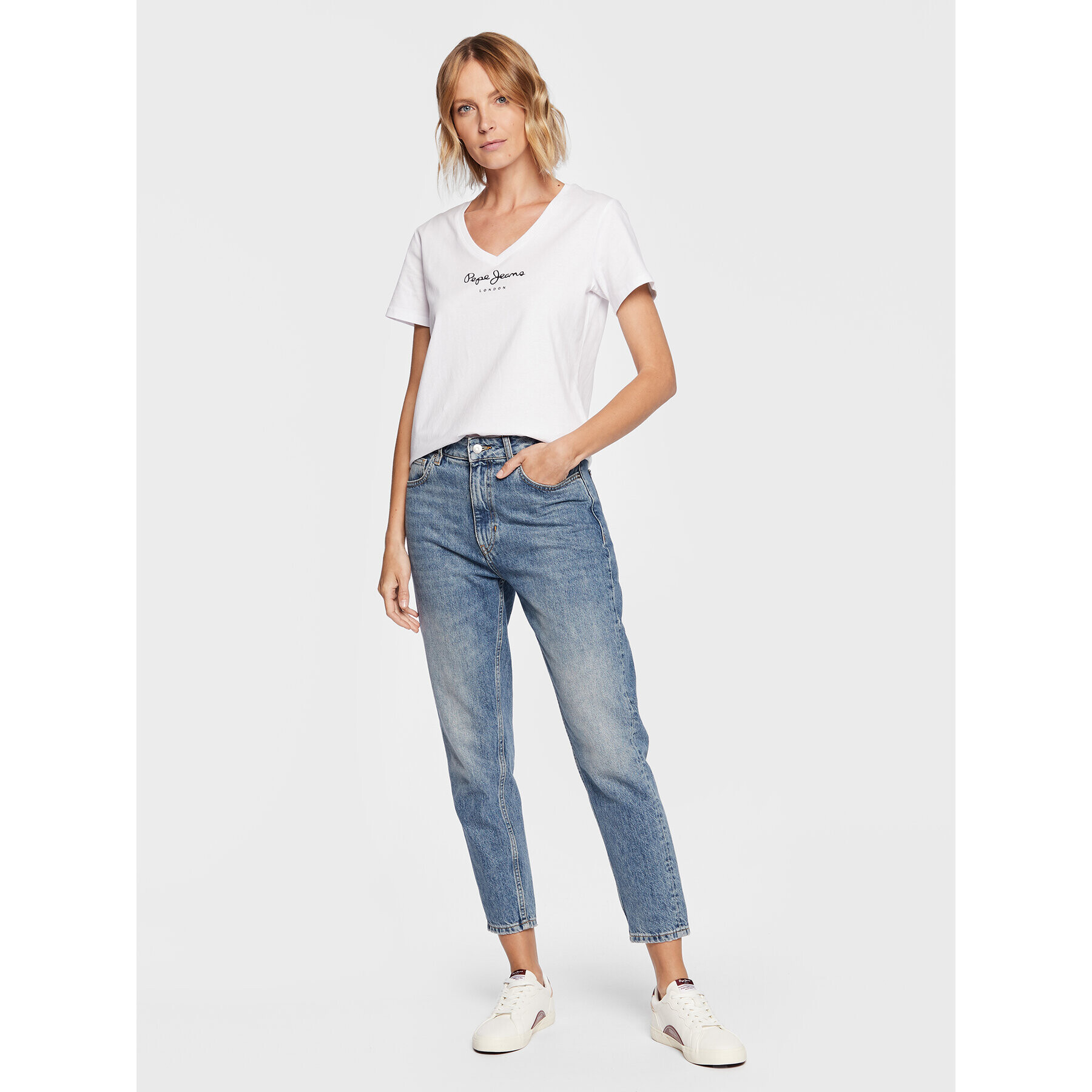Pepe Jeans Тишърт Wendy PL505482 Бял Regular Fit - Pepit.bg