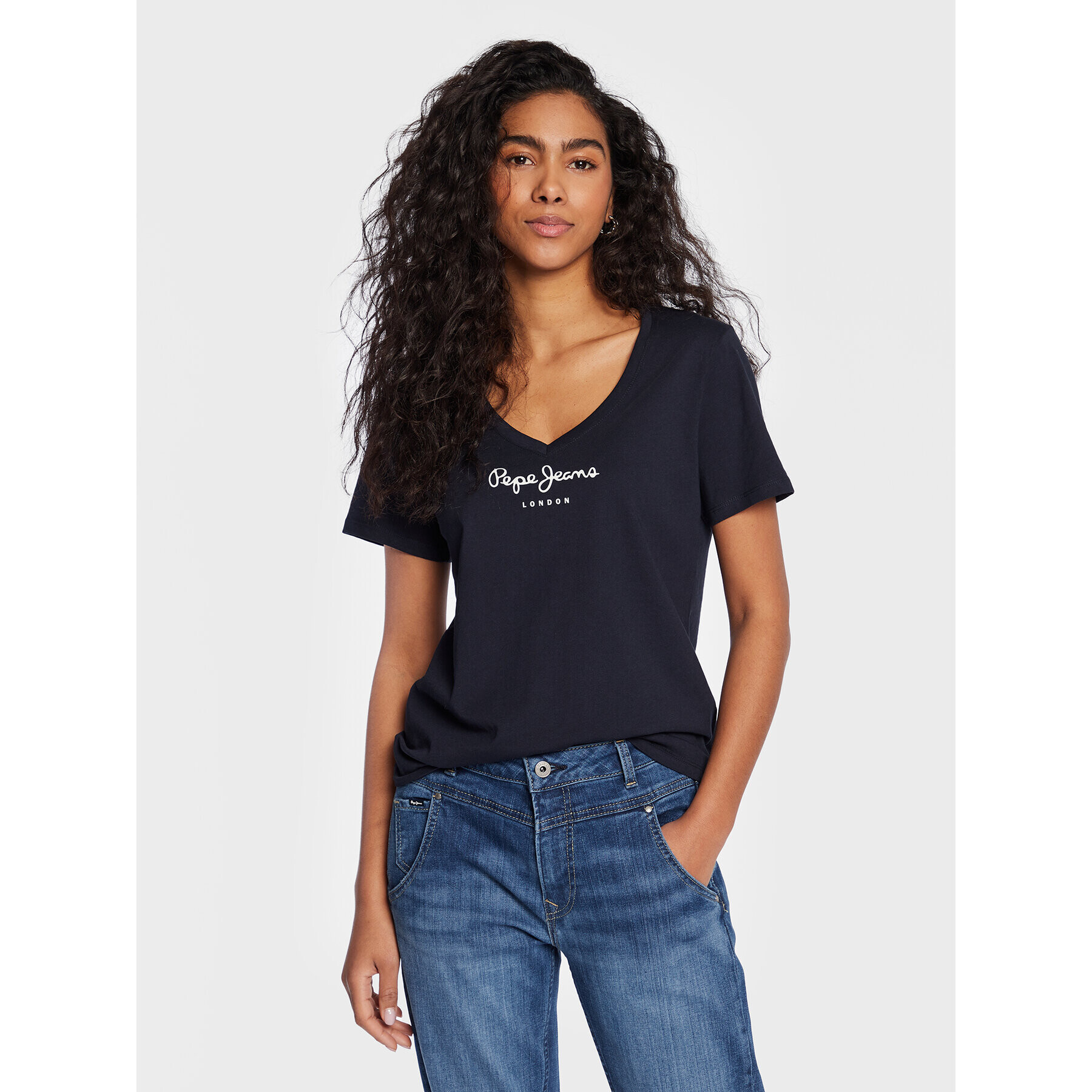 Pepe Jeans Тишърт Wendy PL505482 Тъмносин Regular Fit - Pepit.bg