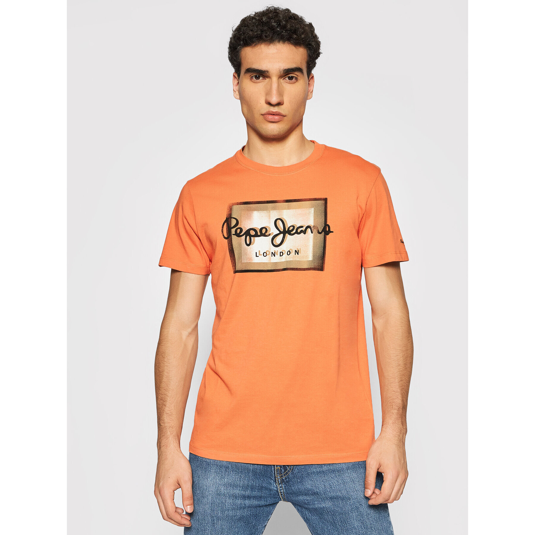 Pepe Jeans Тишърт Wesley PM507876 Оранжев Regular Fit - Pepit.bg