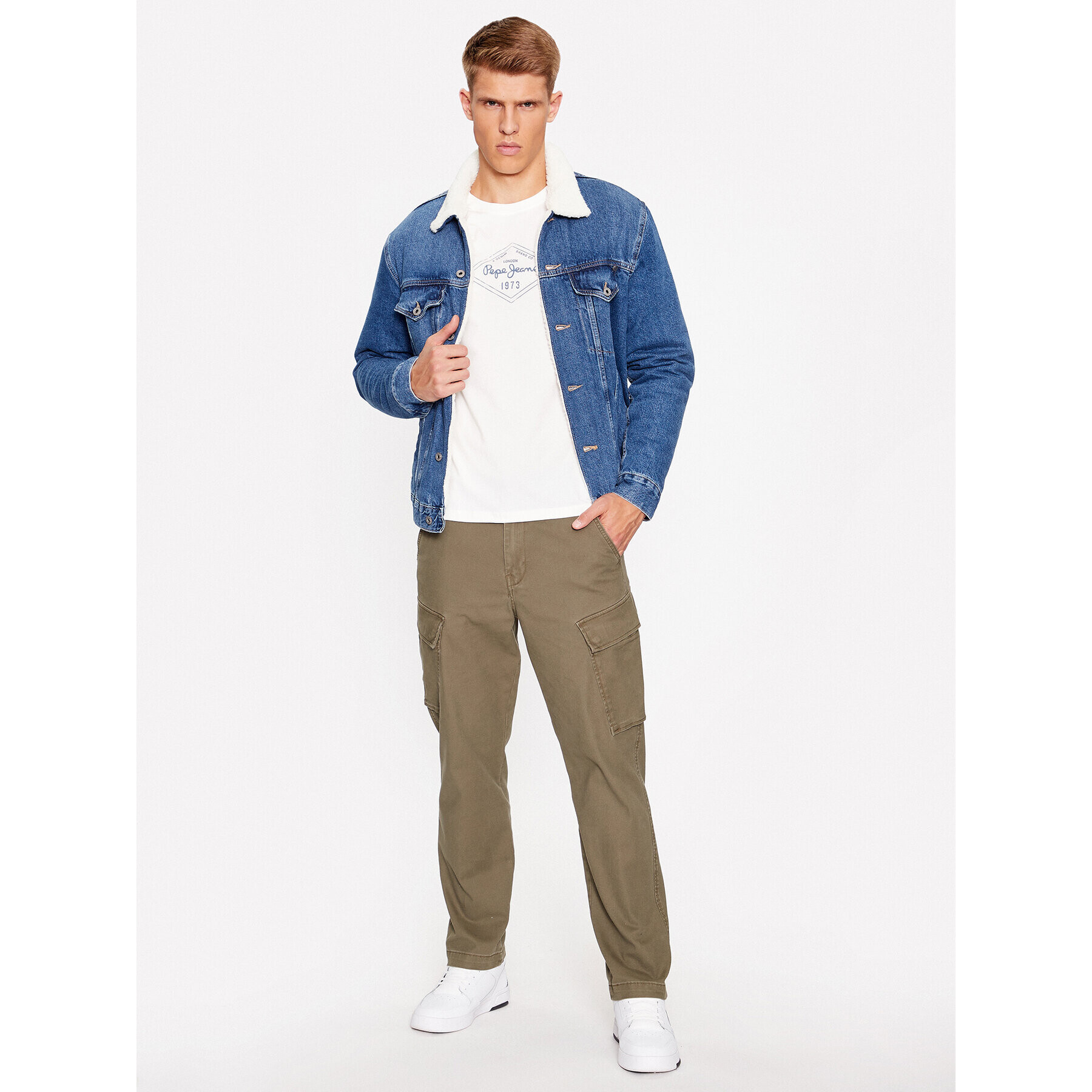 Pepe Jeans Тишърт Wesley PM509123 Бял Regular Fit - Pepit.bg