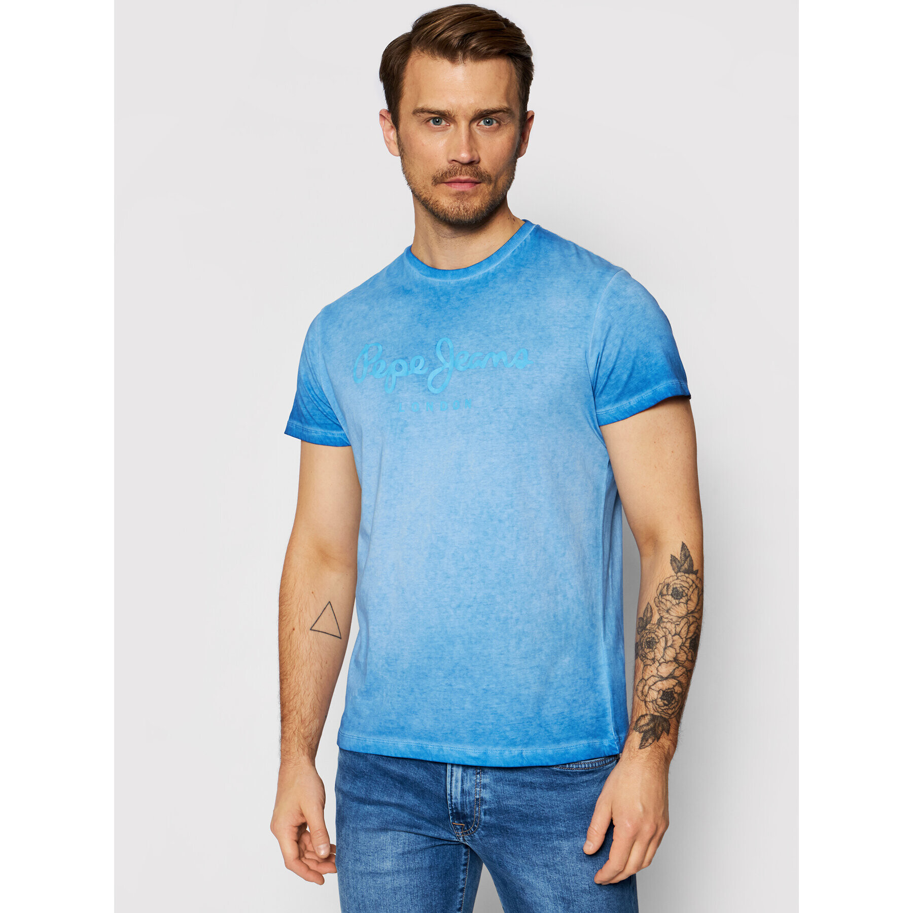 Pepe Jeans Тишърт West Sir PM504032 Син Regular Fit - Pepit.bg