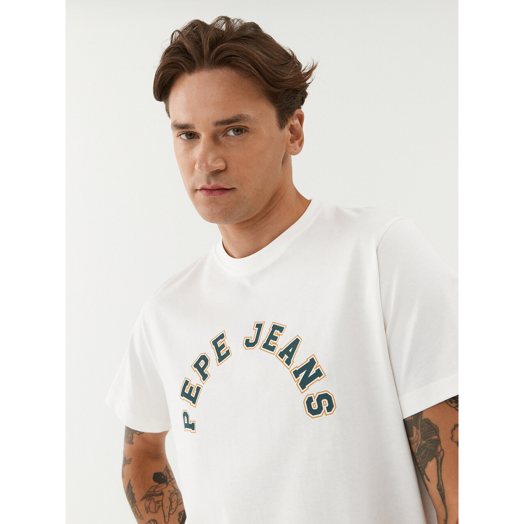 Pepe Jeans Тишърт Westend Tee PM509124 Бял Regular Fit - Pepit.bg