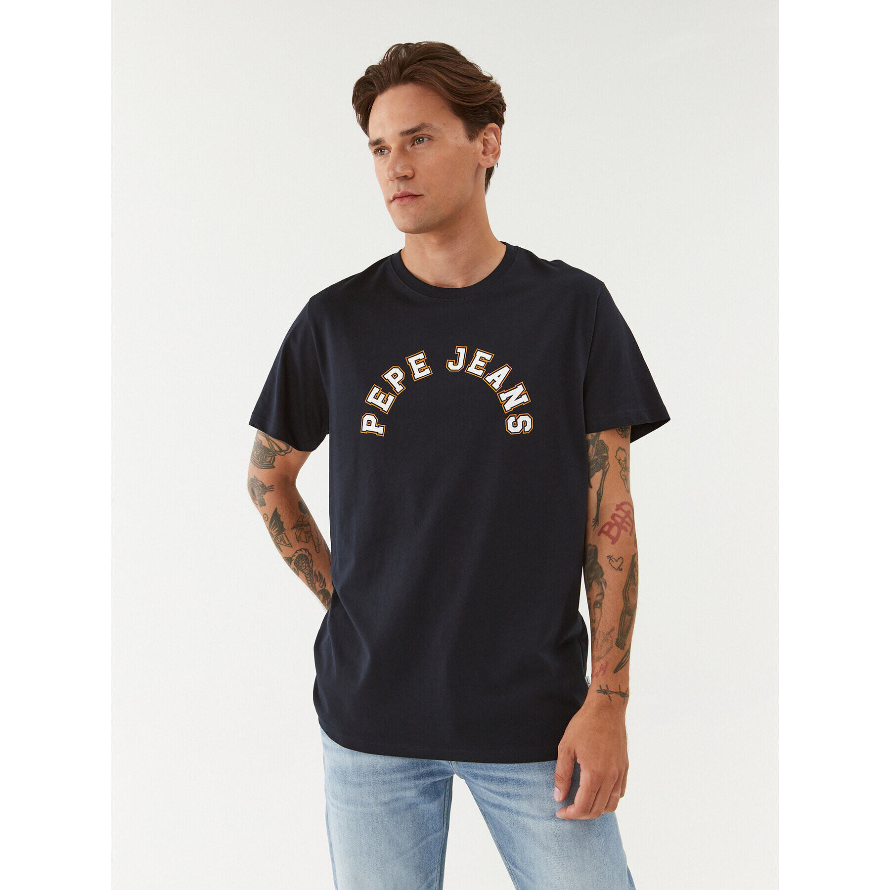 Pepe Jeans Тишърт Westend Tee PM509124 Тъмносин Regular Fit - Pepit.bg