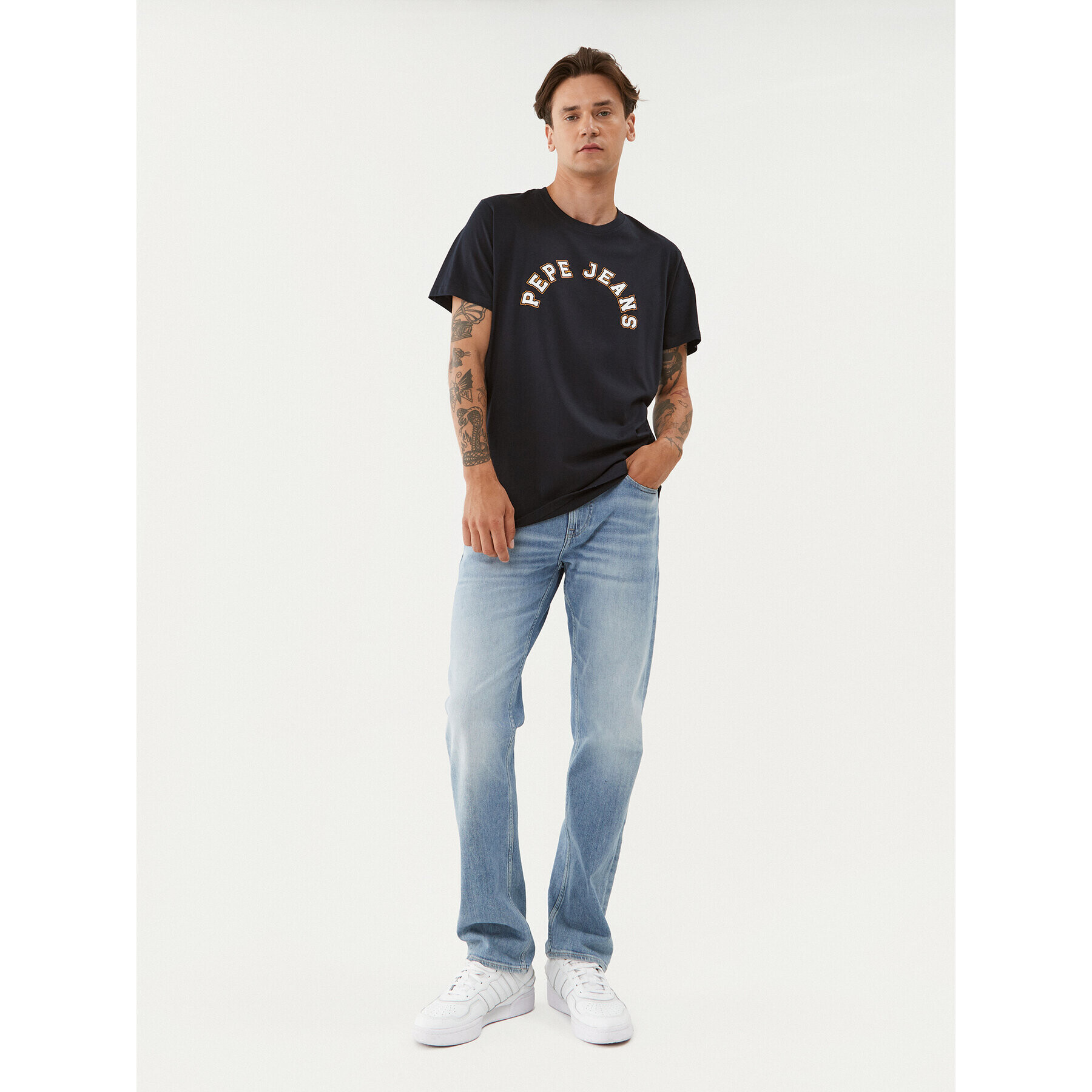 Pepe Jeans Тишърт Westend Tee PM509124 Тъмносин Regular Fit - Pepit.bg