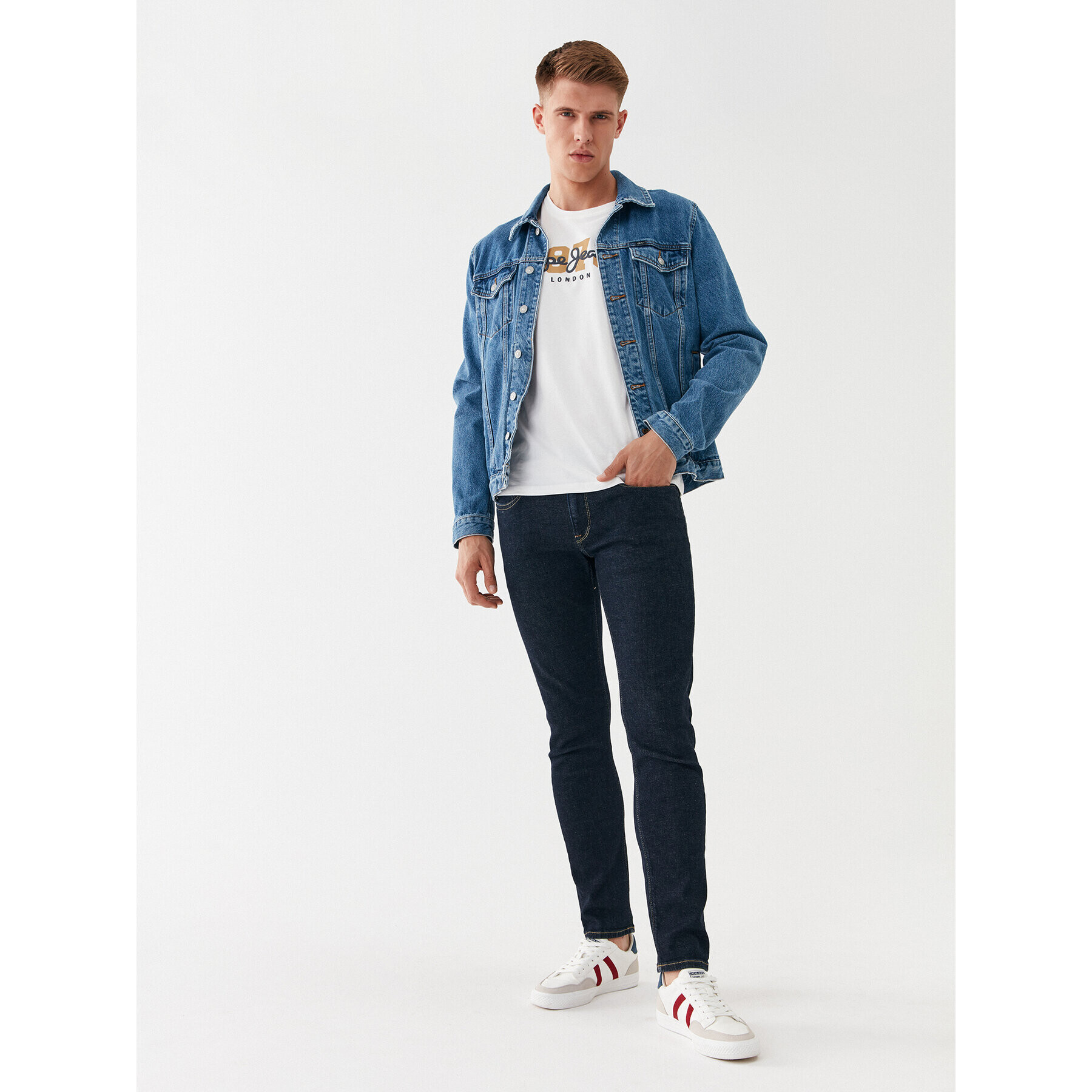 Pepe Jeans Тишърт Wolf PM508953 Бял Regular Fit - Pepit.bg