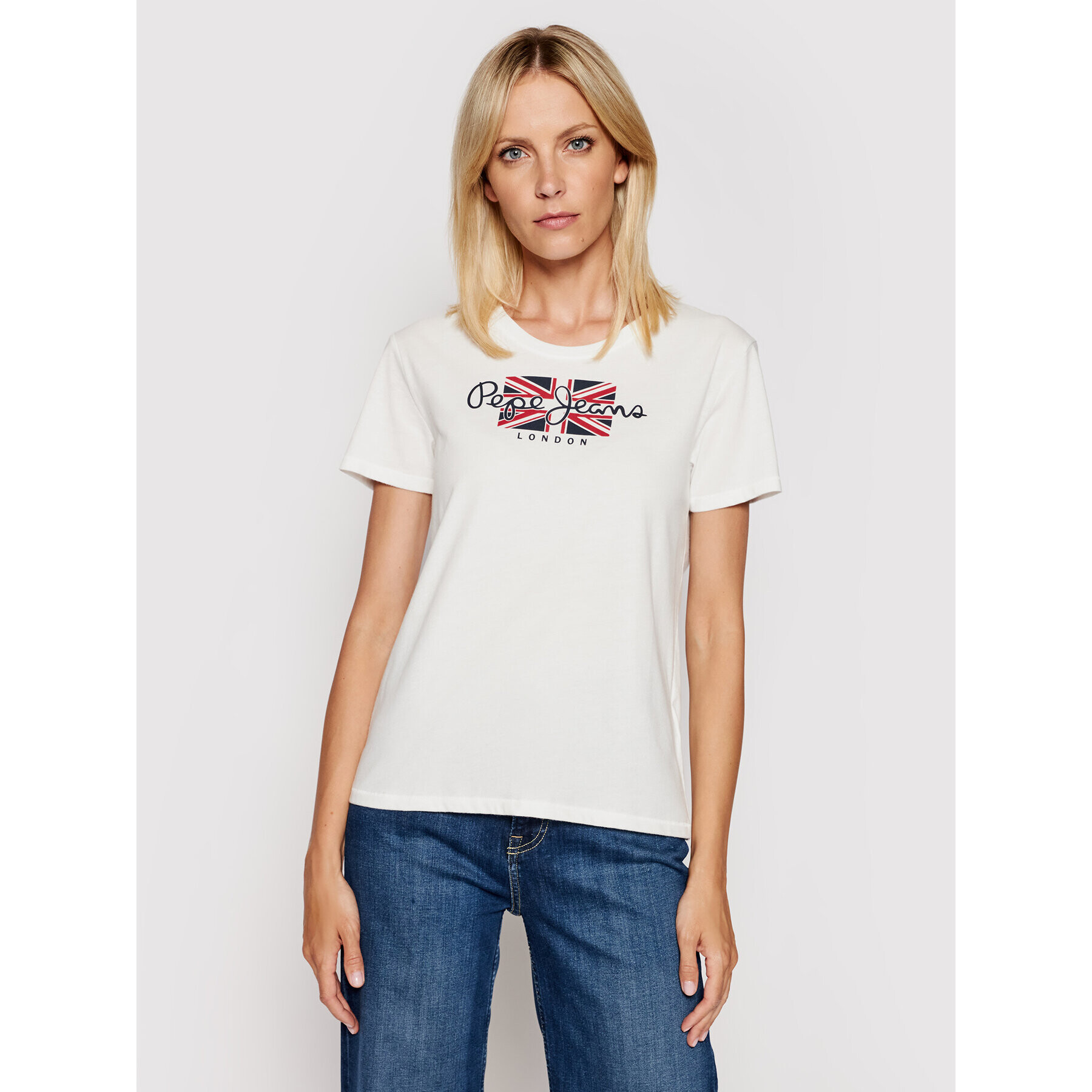 Pepe Jeans Тишърт Zaidras PL504965 Бял Regular Fit - Pepit.bg
