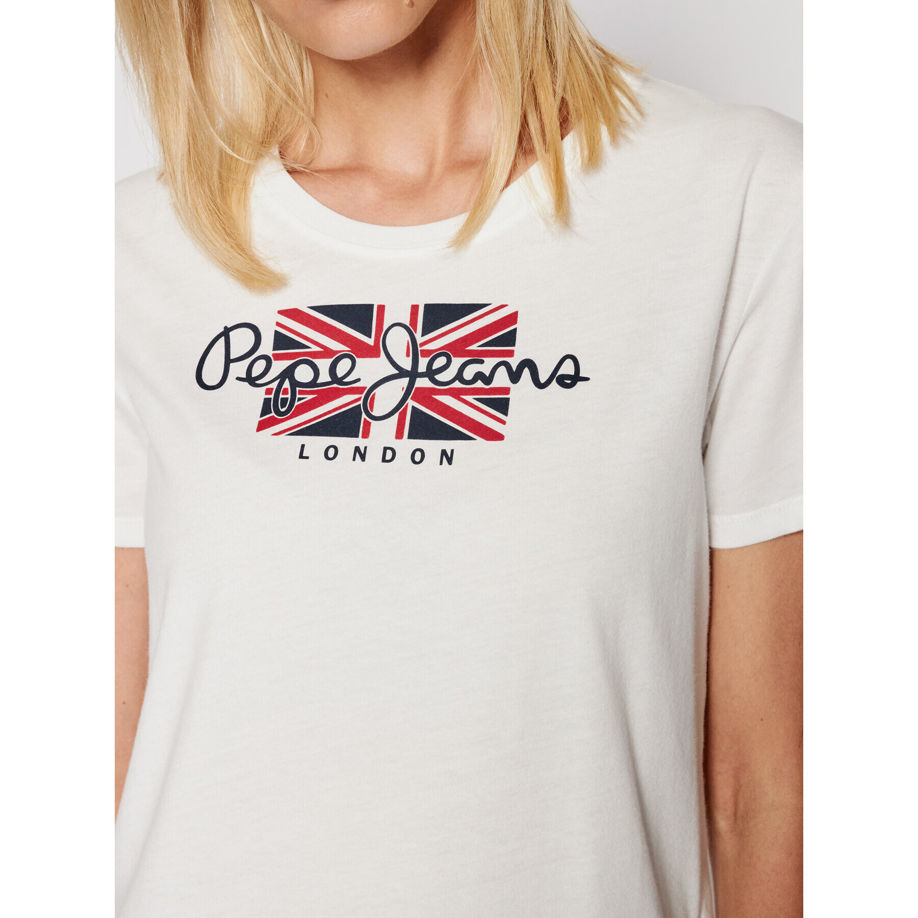 Pepe Jeans Тишърт Zaidras PL504965 Бял Regular Fit - Pepit.bg