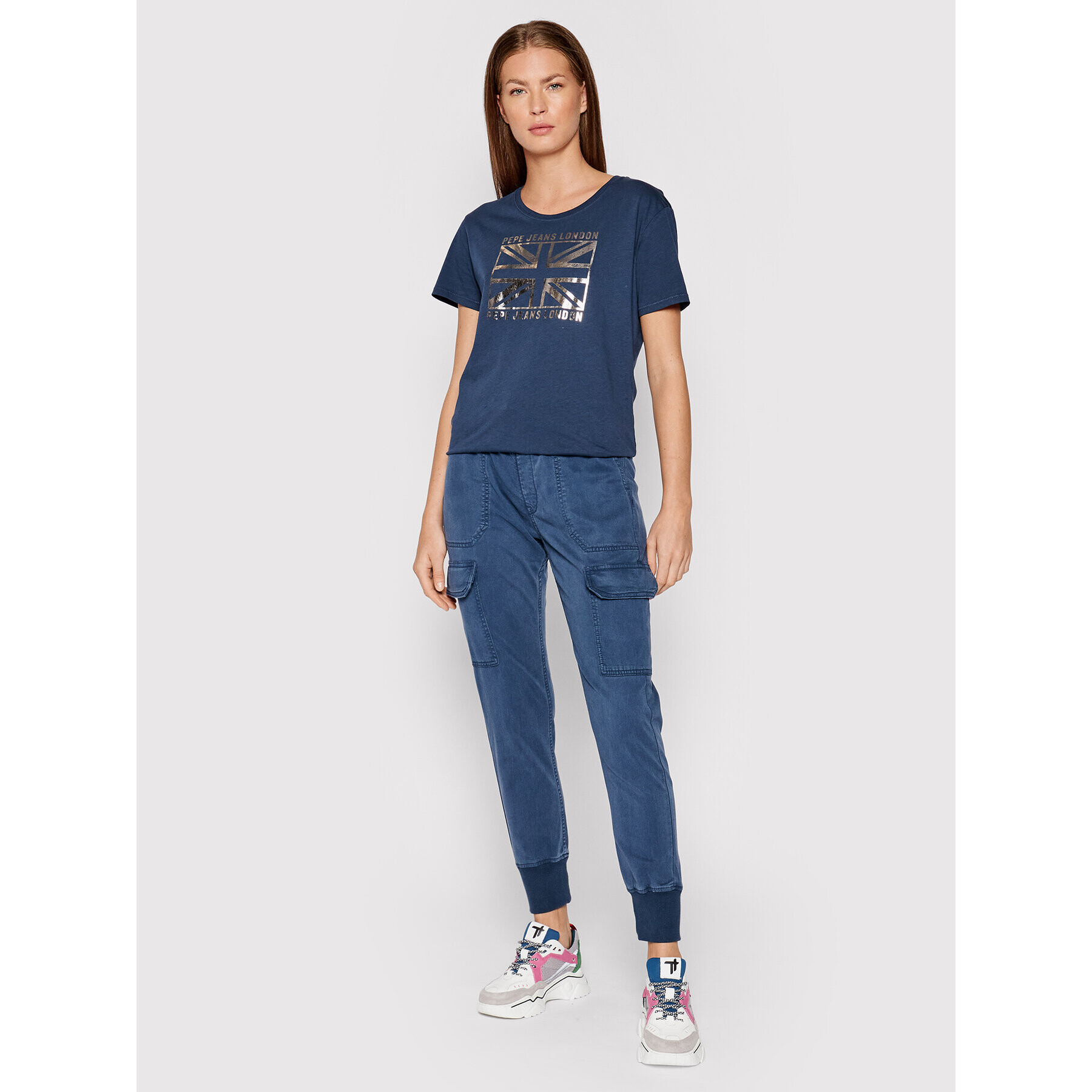 Pepe Jeans Тишърт Zeldas PL505037 Тъмносин Regular Fit - Pepit.bg