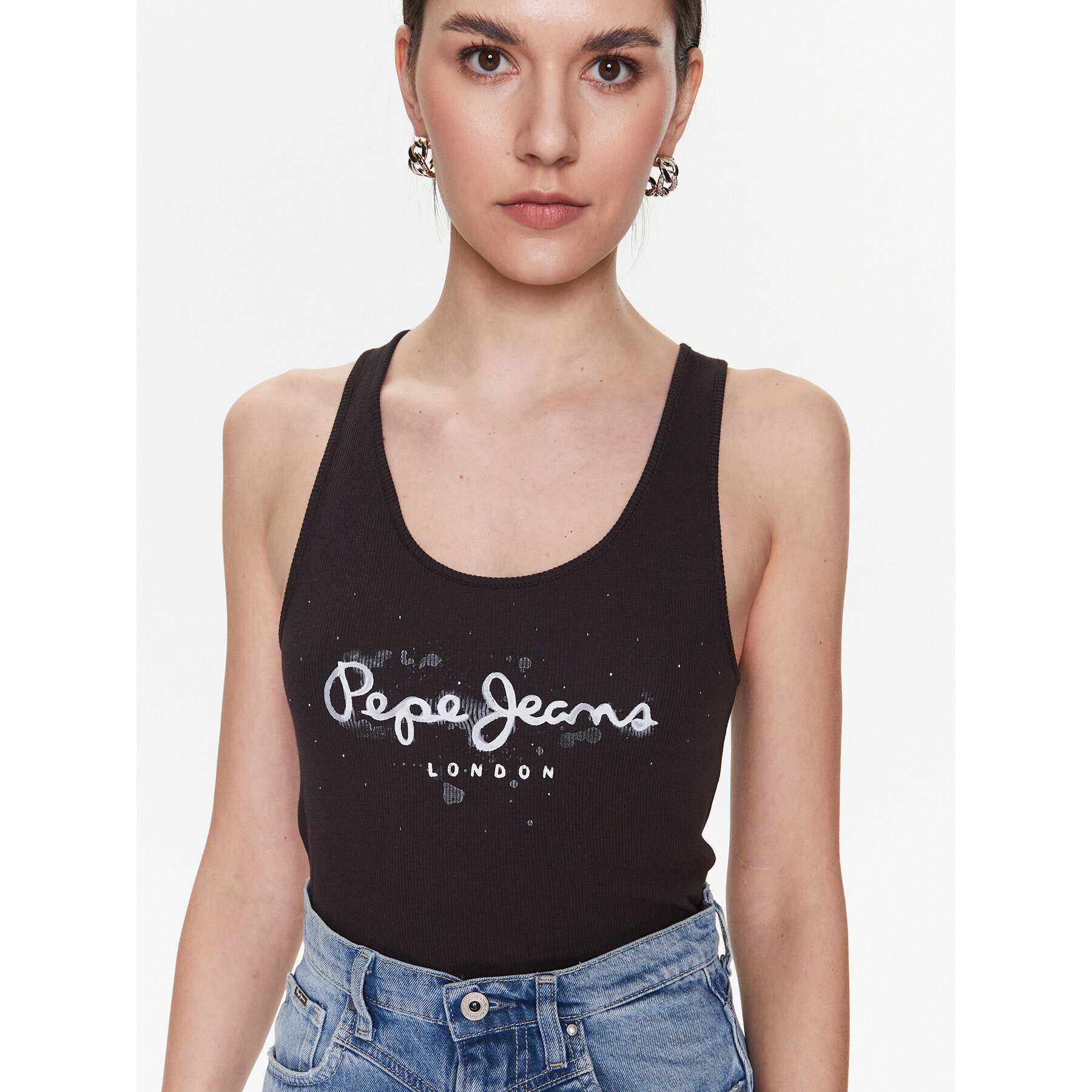 Pepe Jeans топ Ozella PL505474 Черен Regular Fit - Pepit.bg