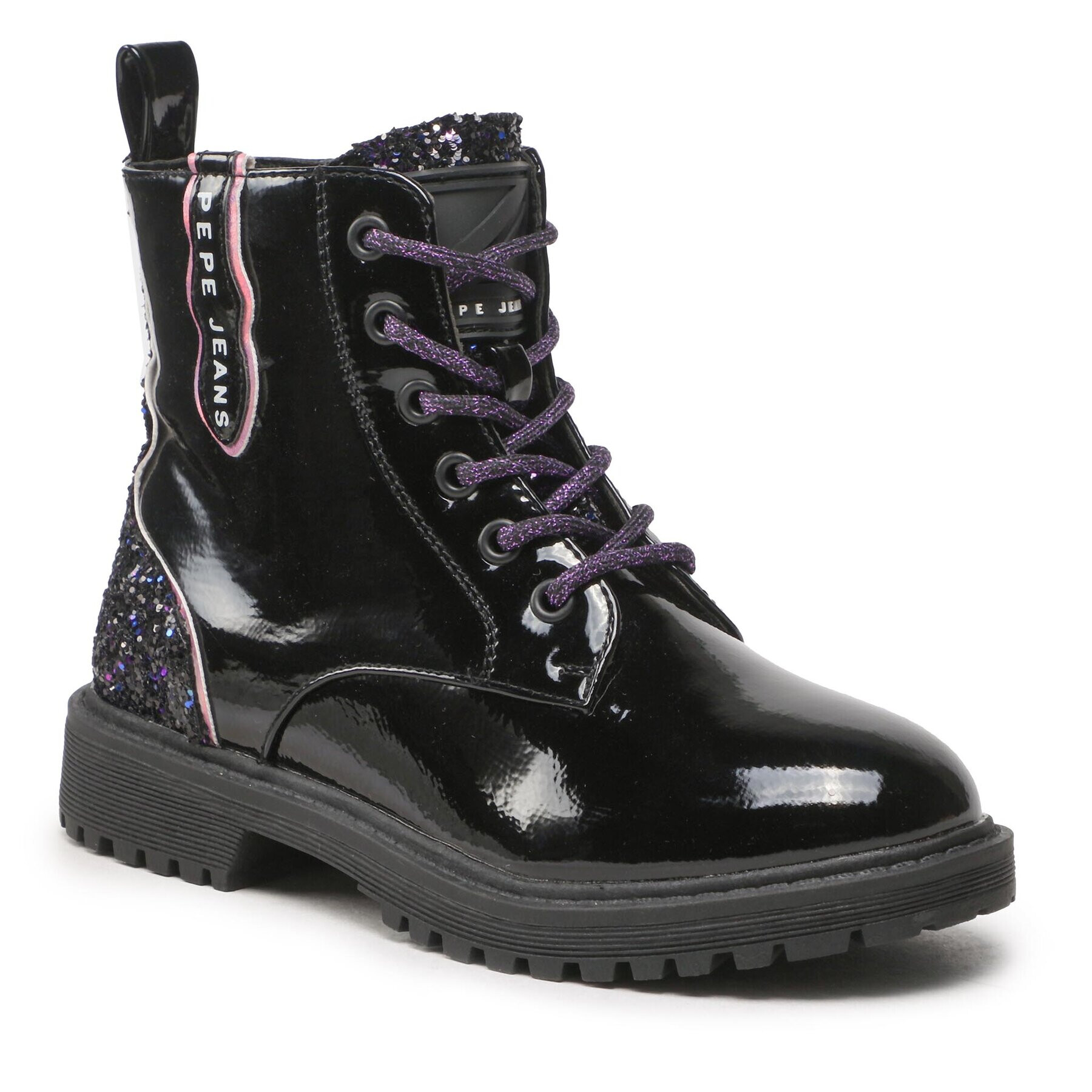 Pepe Jeans Туристически oбувки Hatton Glitter PGS50185 Черен - Pepit.bg