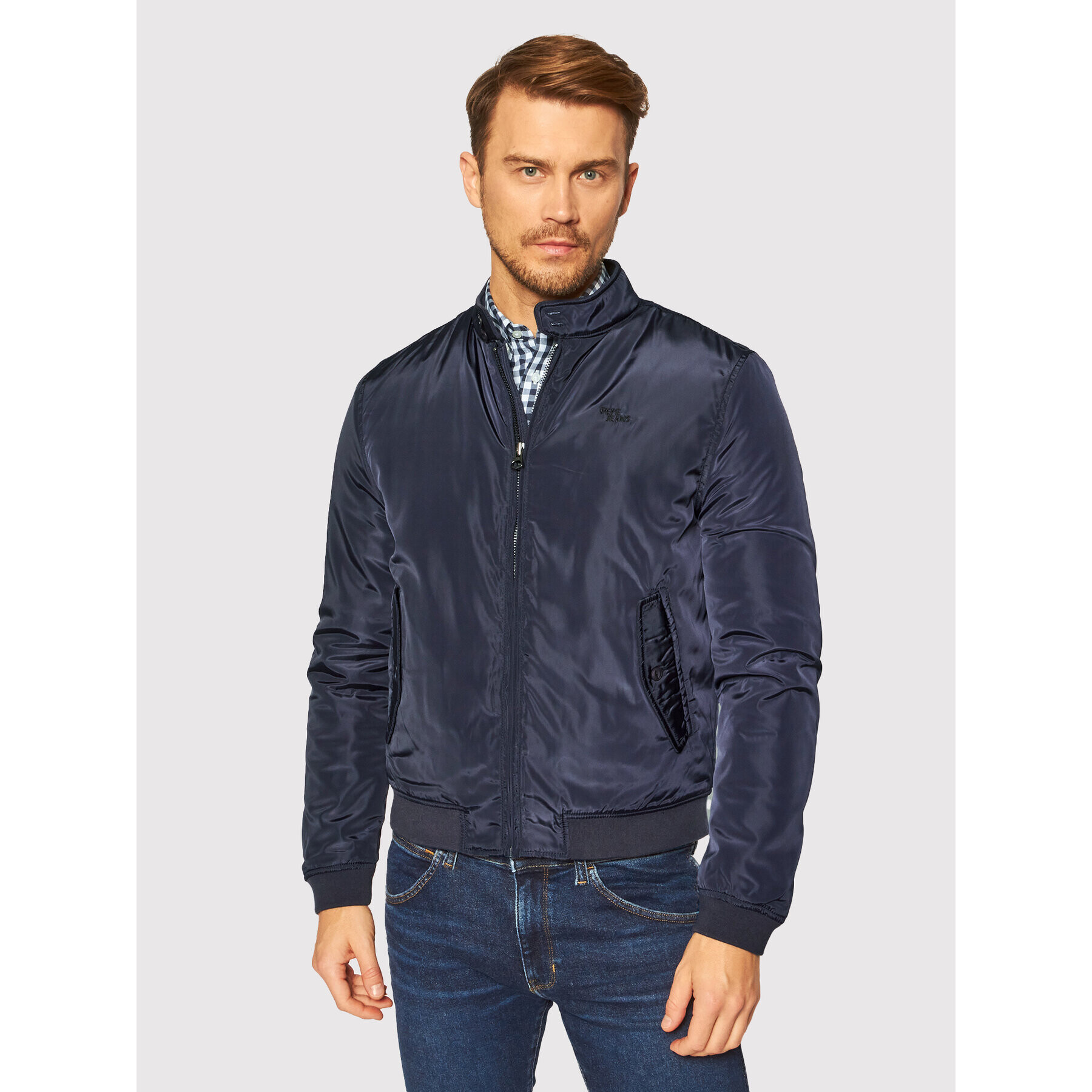 Pepe Jeans Яке бомбър Bates PM402321 Тъмносин Regular Fit - Pepit.bg