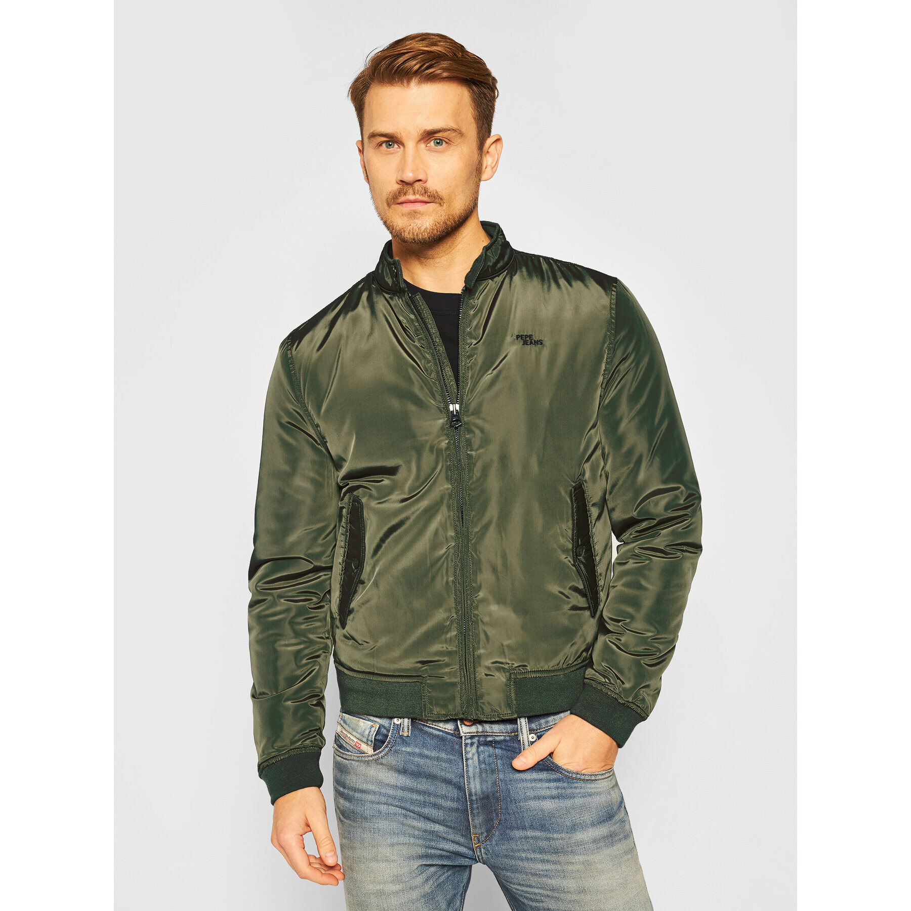 Pepe Jeans Яке бомбър Bates PM402321 Зелен Regular Fit - Pepit.bg