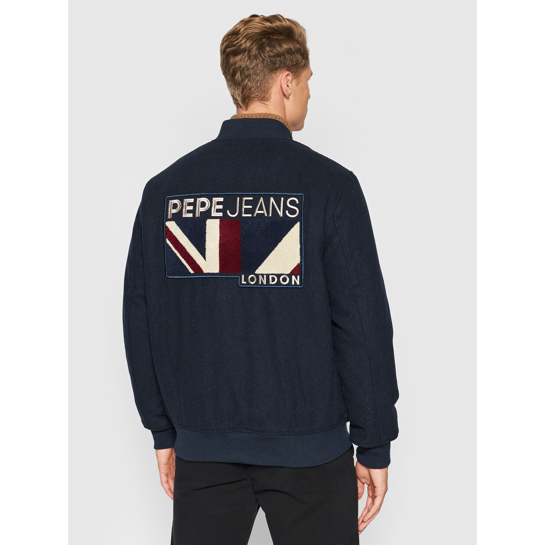 Pepe Jeans Яке бомбър George PM402433 Тъмносин Regular Fit - Pepit.bg