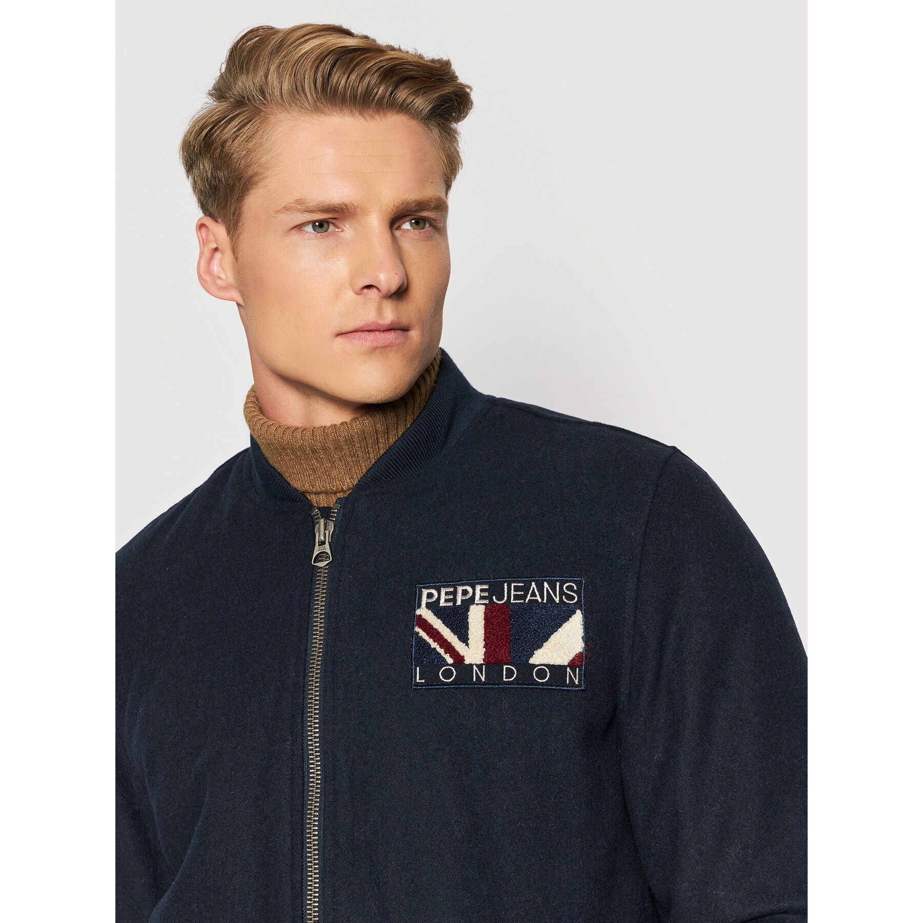 Pepe Jeans Яке бомбър George PM402433 Тъмносин Regular Fit - Pepit.bg