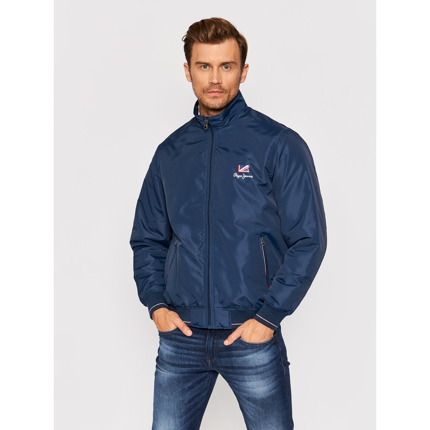 Pepe Jeans Яке бомбър Theodore PM402445 Тъмносин Regular Fit - Pepit.bg