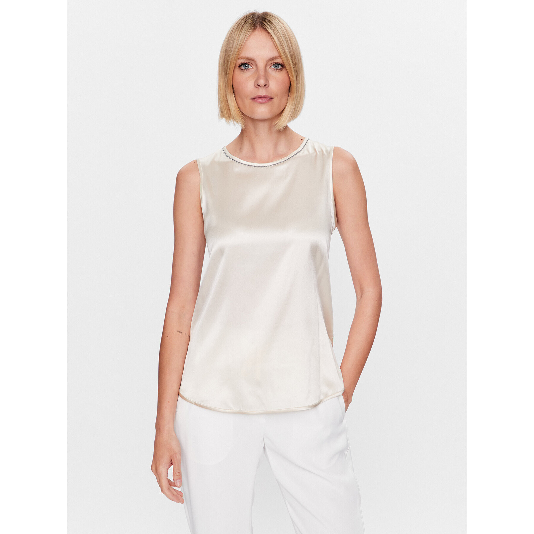 Peserico Блуза S08893D Екрю Regular Fit - Pepit.bg