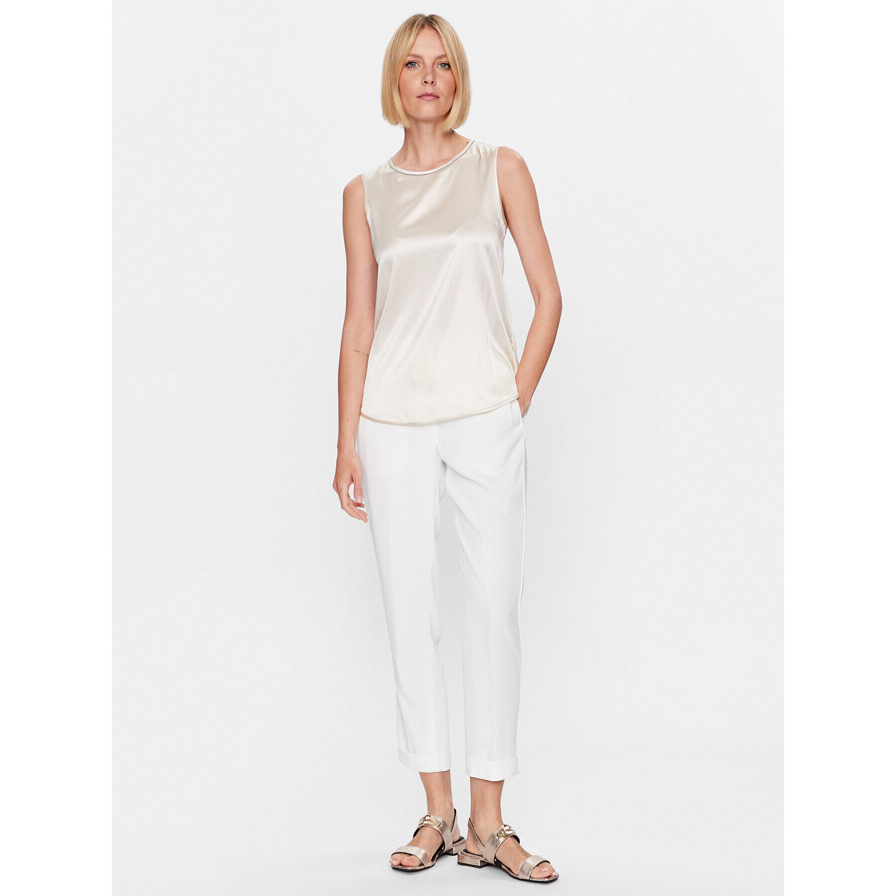 Peserico Блуза S08893D Екрю Regular Fit - Pepit.bg