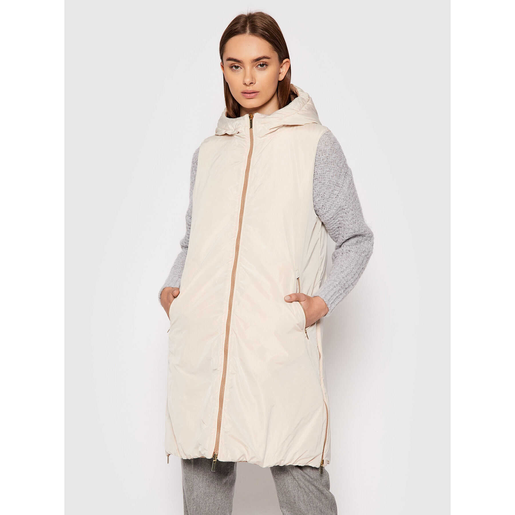 Peserico Елек S23280 Бежов Regular Fit - Pepit.bg