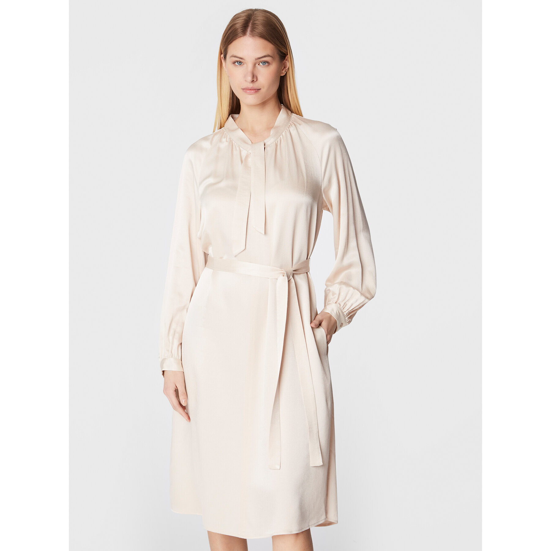 Peserico Ежедневна рокля S02183A Екрю Regular Fit - Pepit.bg