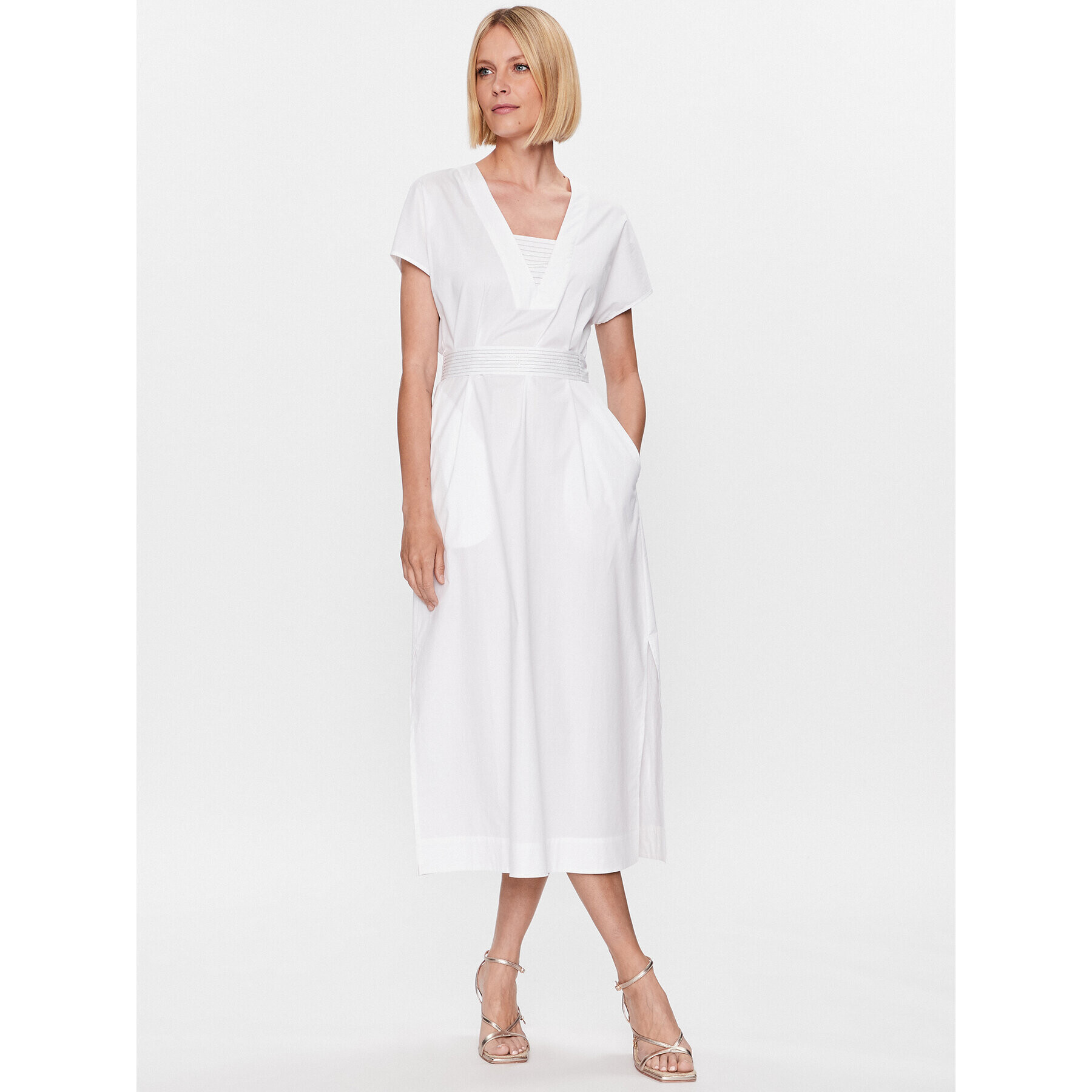 Peserico Ежедневна рокля S02893A Бял Regular Fit - Pepit.bg