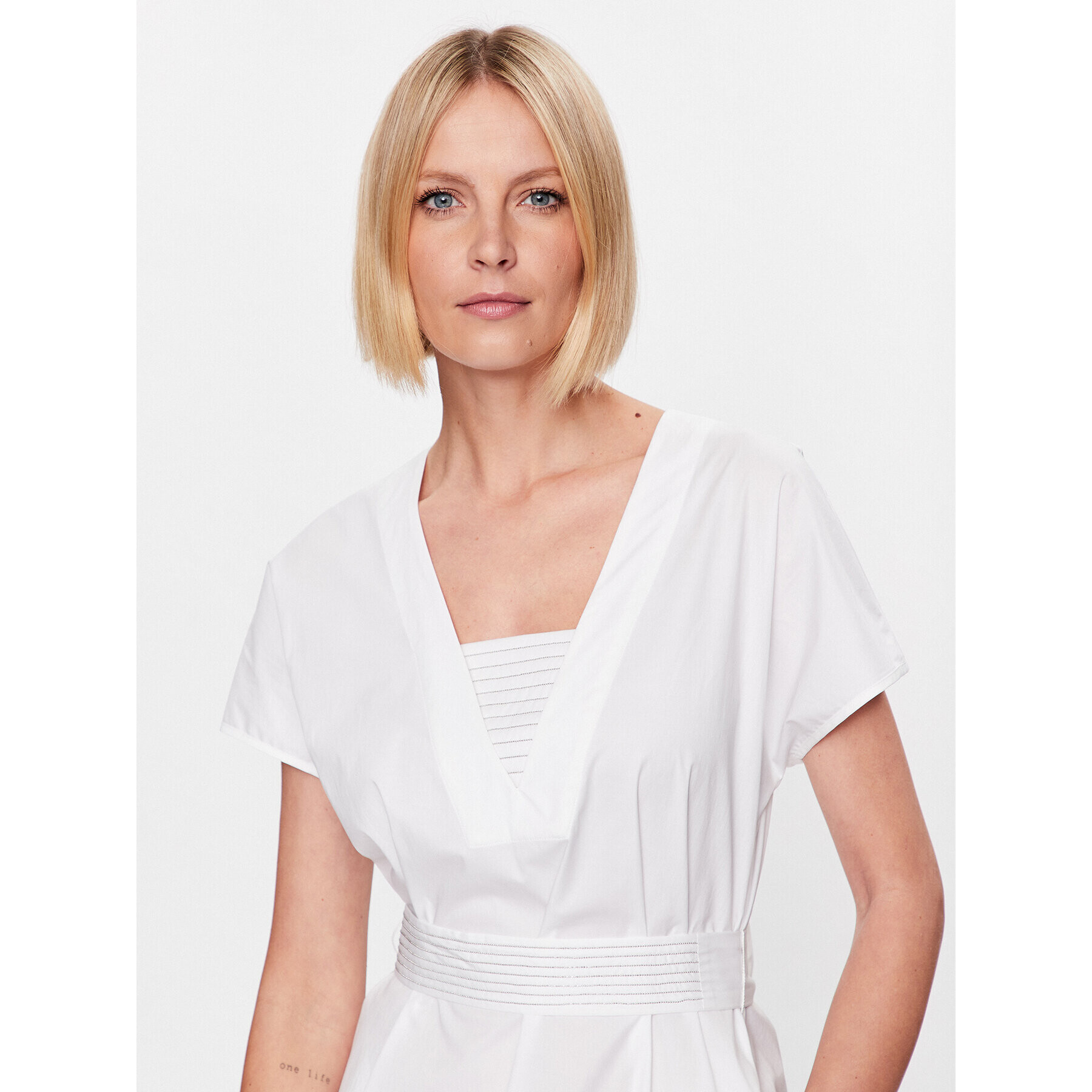 Peserico Ежедневна рокля S02893A Бял Regular Fit - Pepit.bg