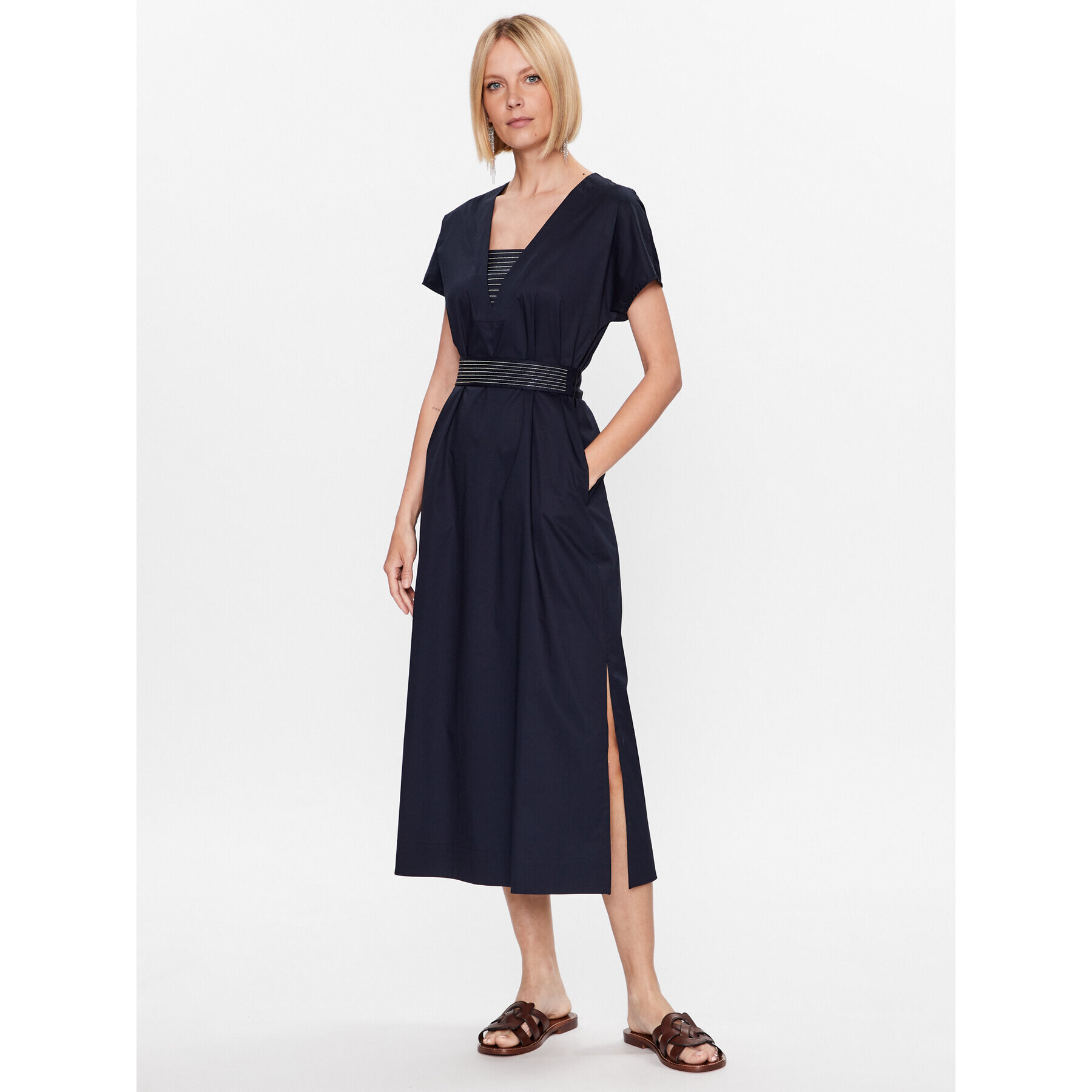 Peserico Ежедневна рокля S02893A Тъмносин Regular Fit - Pepit.bg