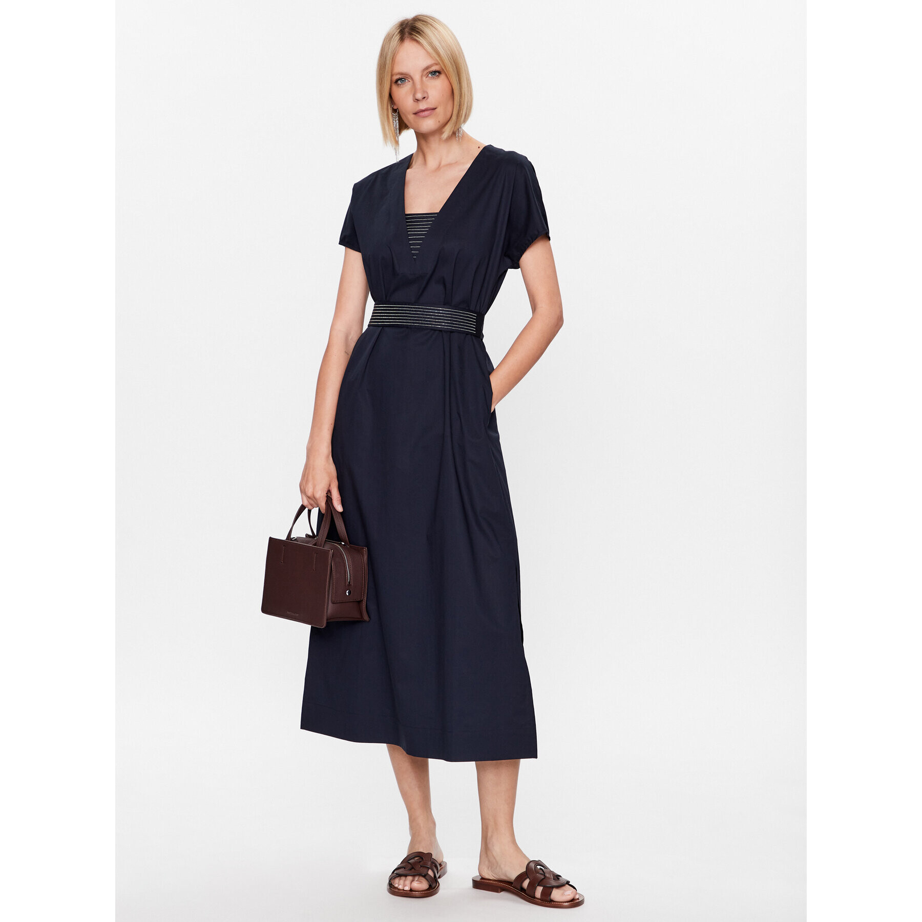 Peserico Ежедневна рокля S02893A Тъмносин Regular Fit - Pepit.bg