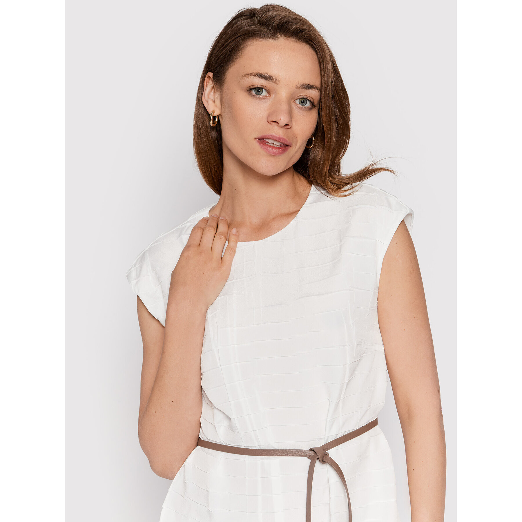 Peserico Ежедневна рокля E0246400PA Бял Regular Fit - Pepit.bg