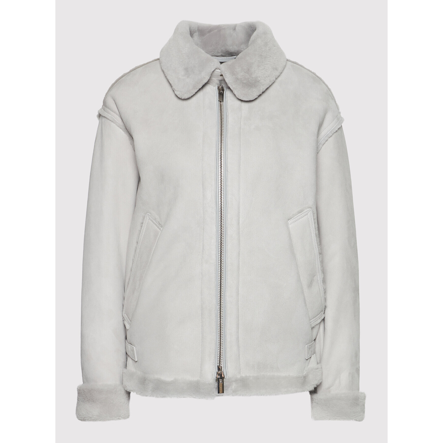 Peserico Кожено яке S21326C03 Сив Regular Fit - Pepit.bg