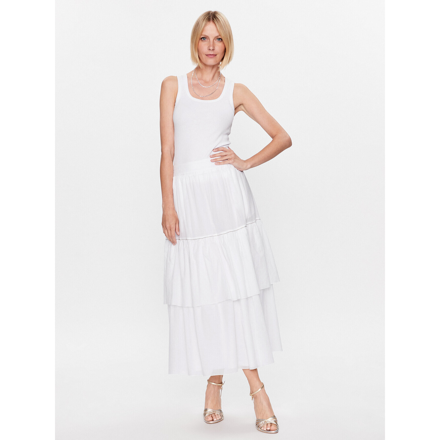 Peserico Миди пола P05255L1 Бял Regular Fit - Pepit.bg