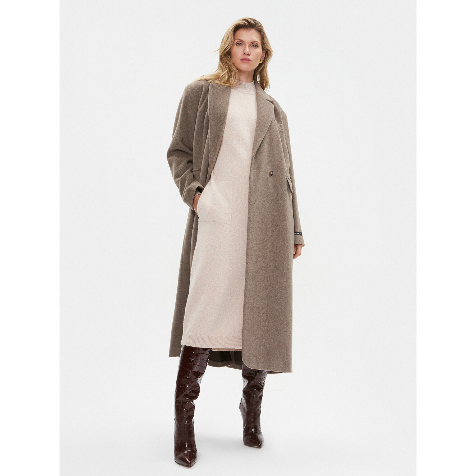 Peserico Плетена рокля S92217F07 Бежов Regular Fit - Pepit.bg