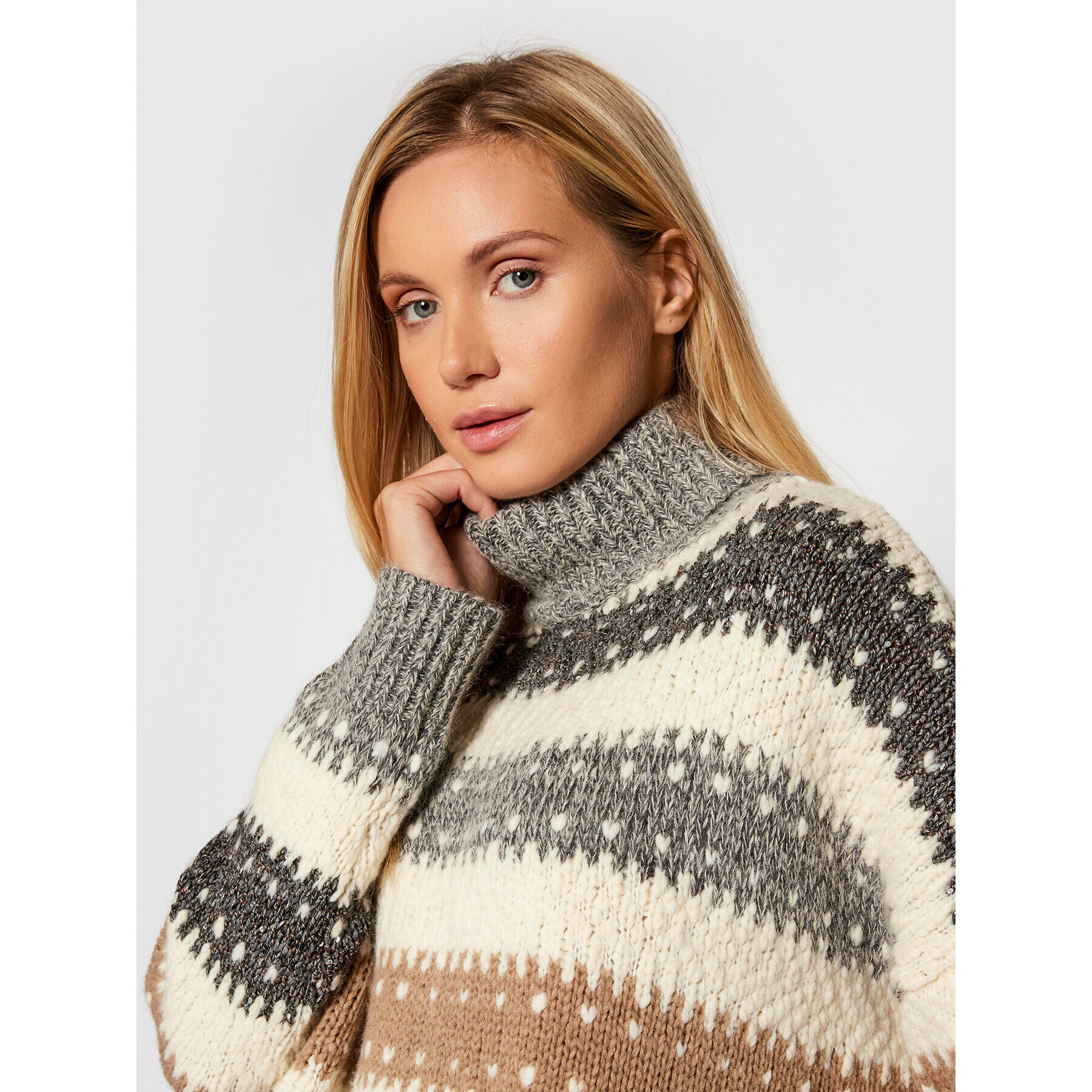 Peserico Поло S99111F03 Бежов Boxy Fit - Pepit.bg